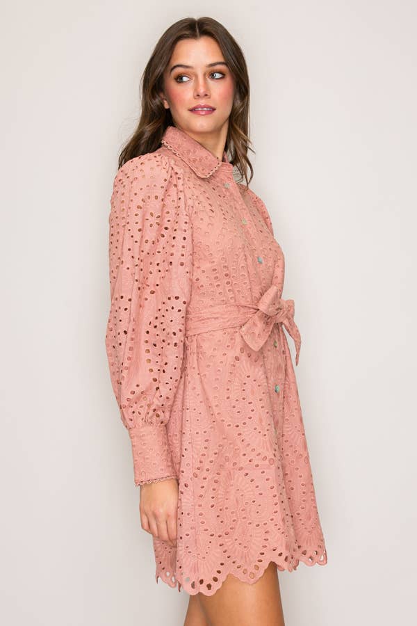 C7118-EYELET DRESS