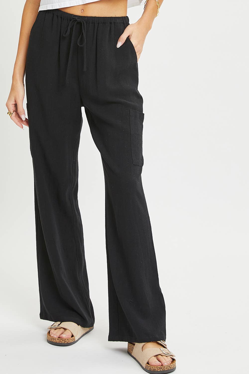 LINED-PULL-ON-PANTS -BLACK