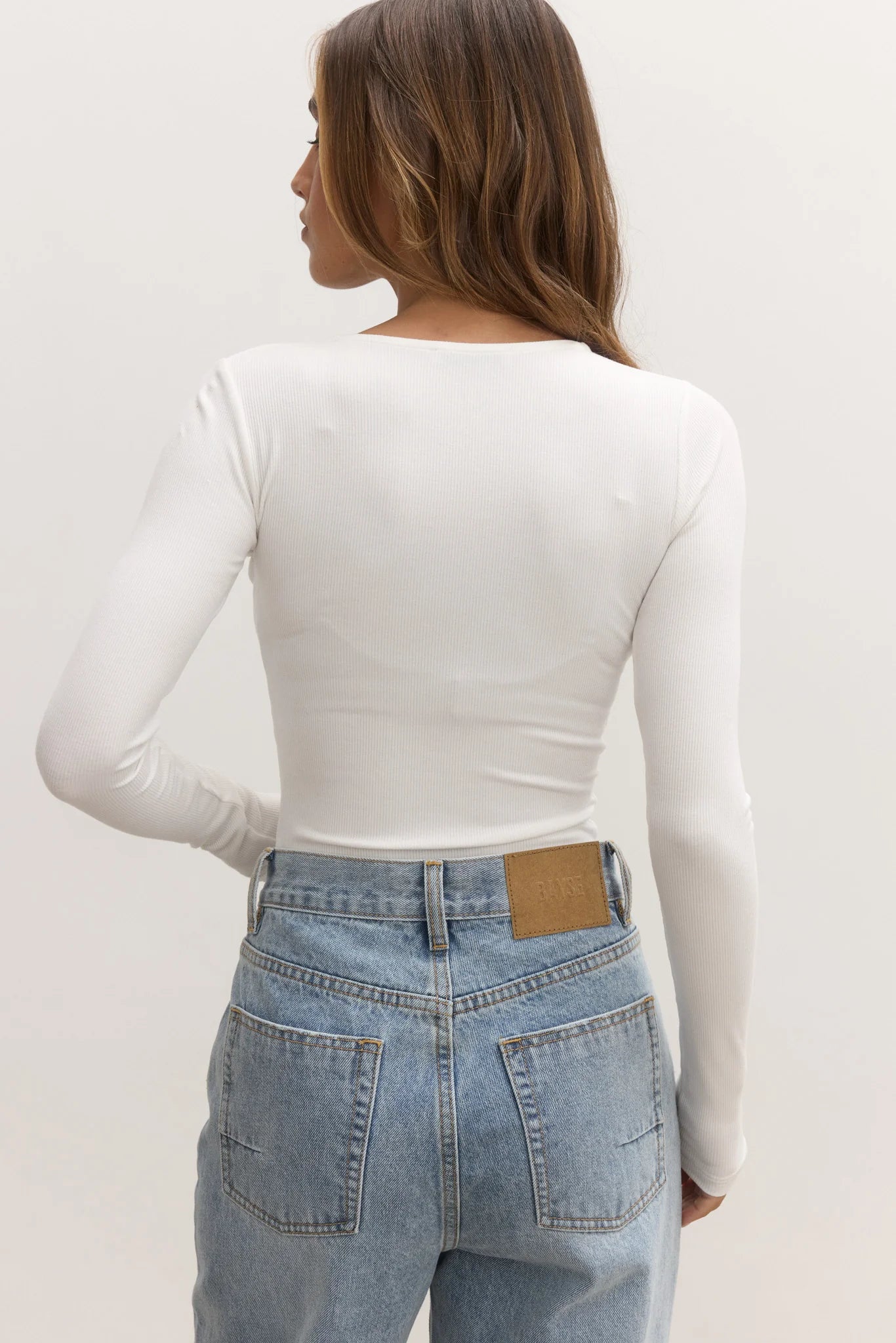 LARA BODYSUIT - WHITE & CHOCOLATE