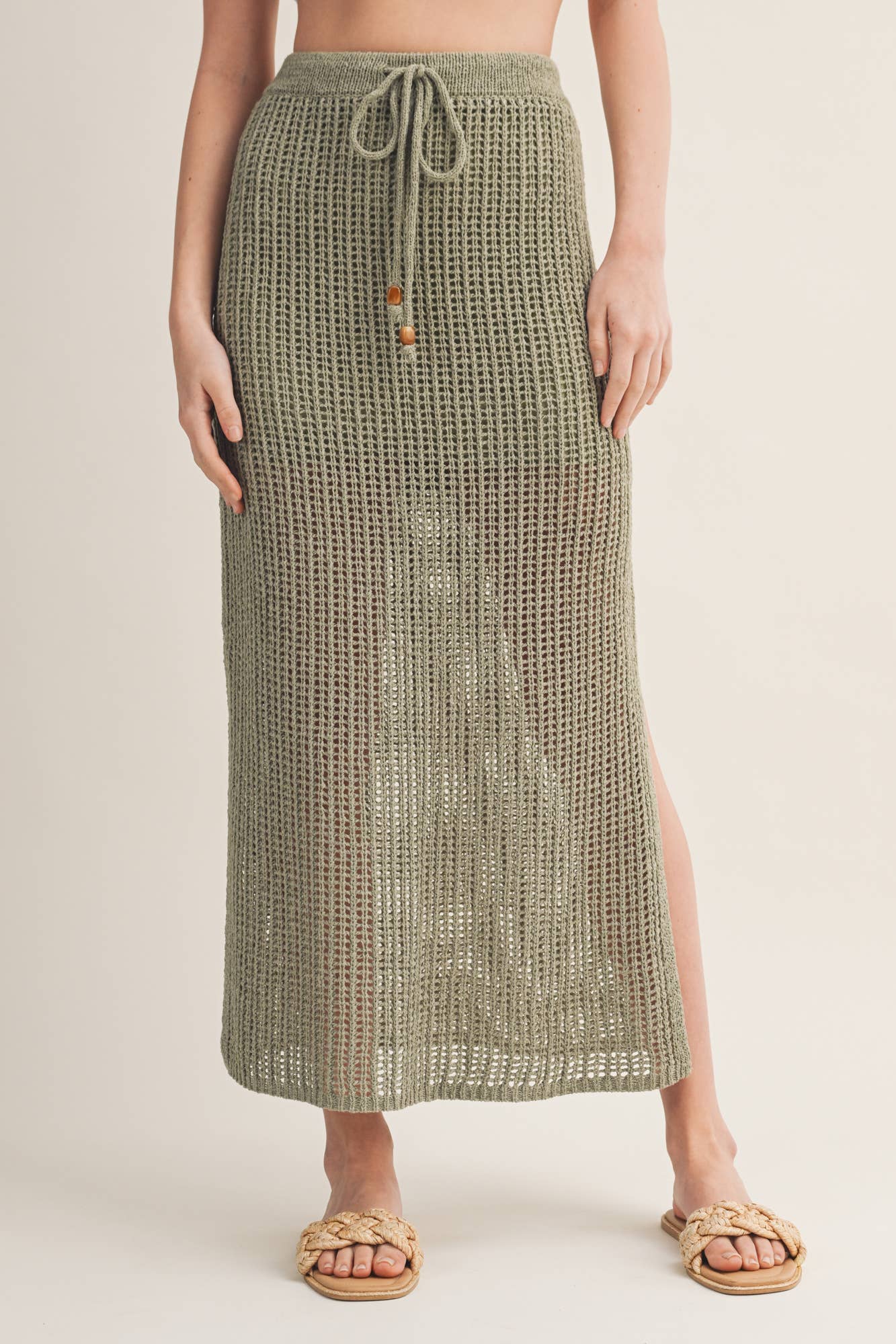 Crochet-Style Two-Piece Set - Dried Herb