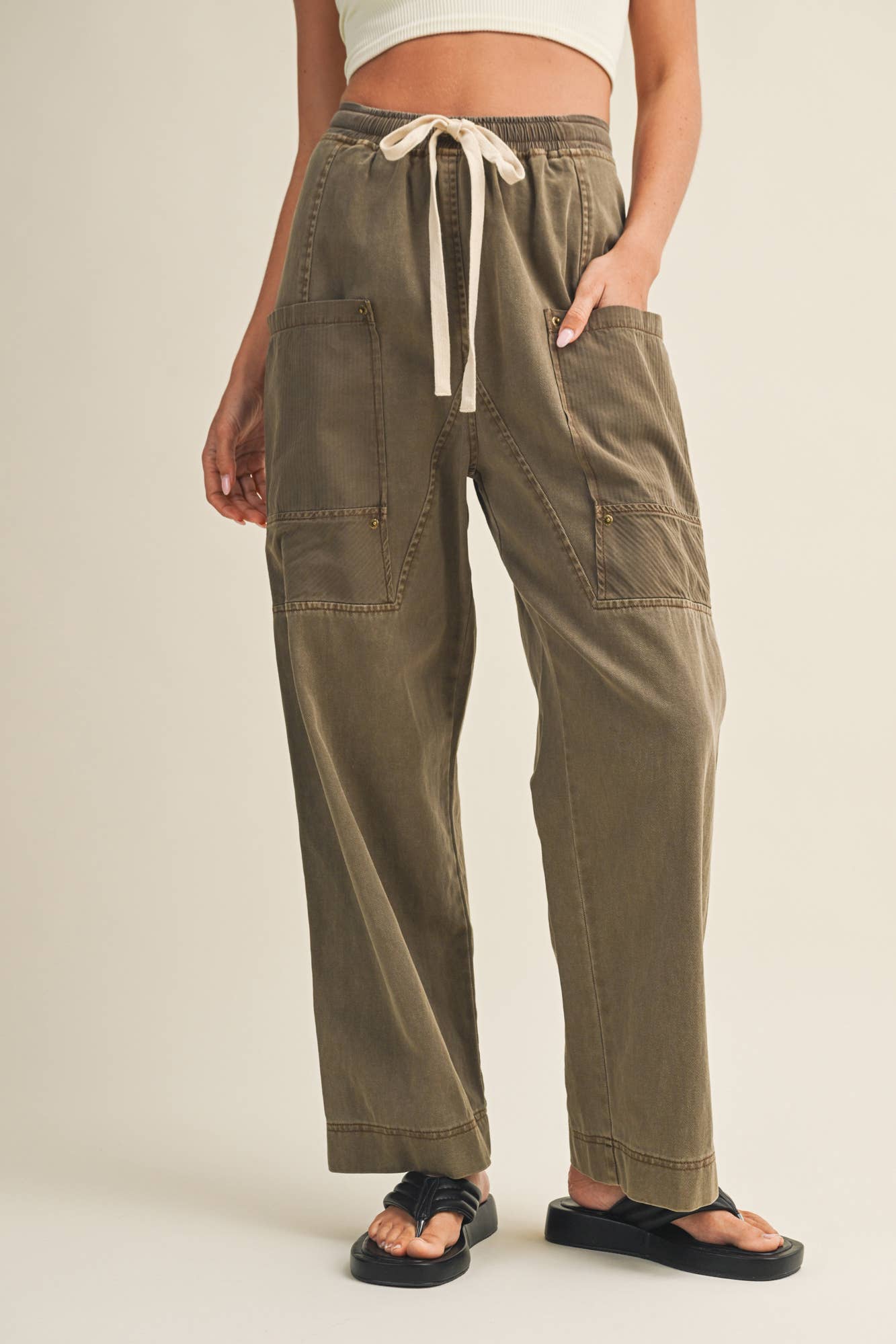 SIDE POCKET WIDE PANTS