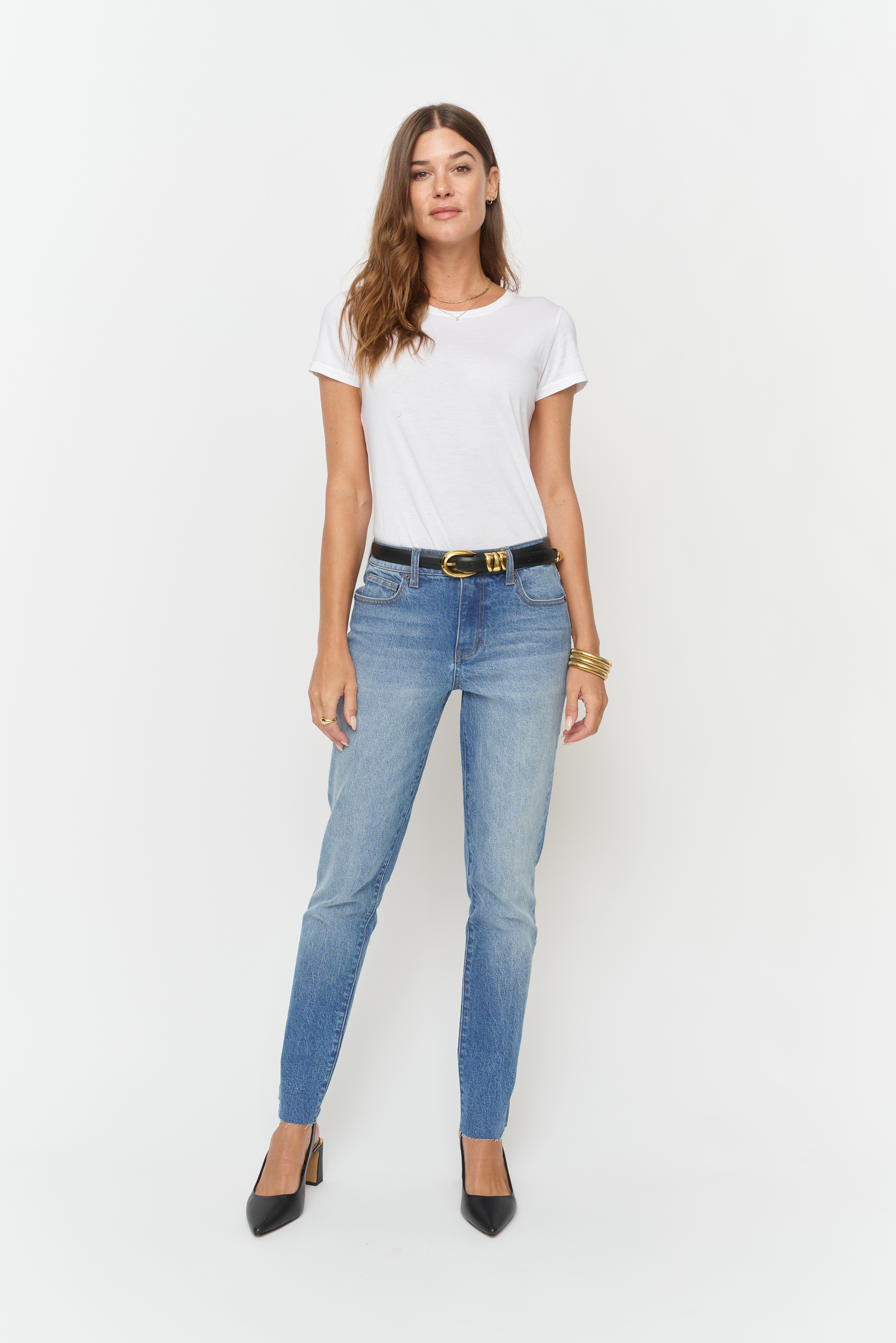 Crosby Mid Rise Relaxed Taper Bright Indigo Worn