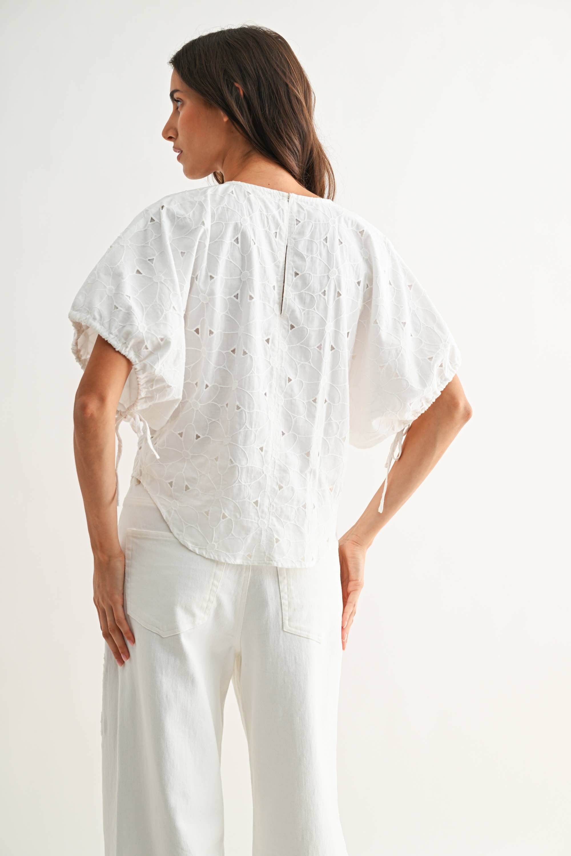 CJT26751 Embroidered White Cotton Blouse