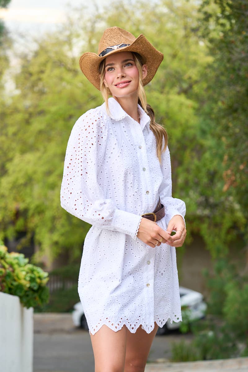 C7118-EYELET DRESS