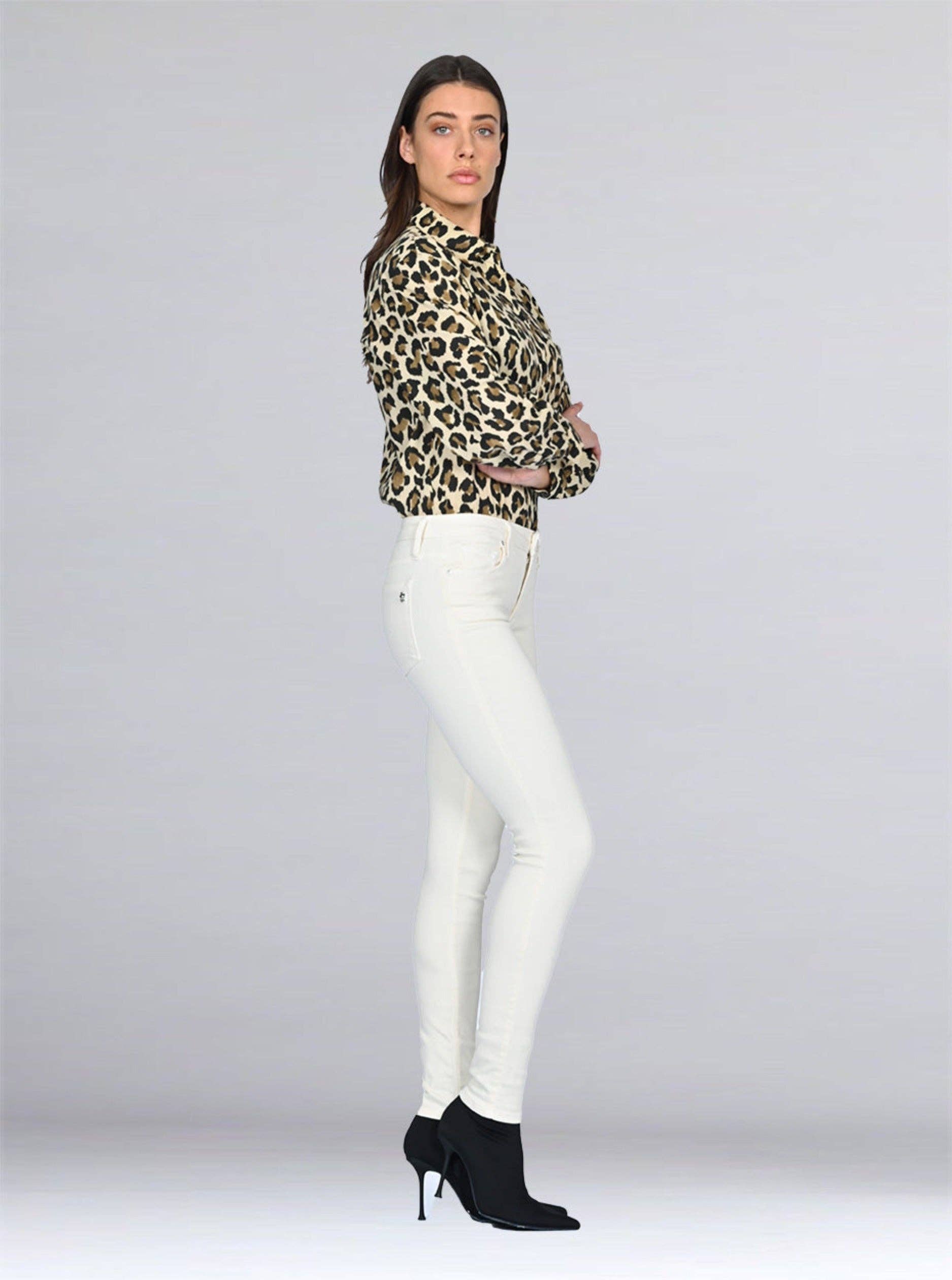 Jude Mid Rise Skinny - Sweet Cream