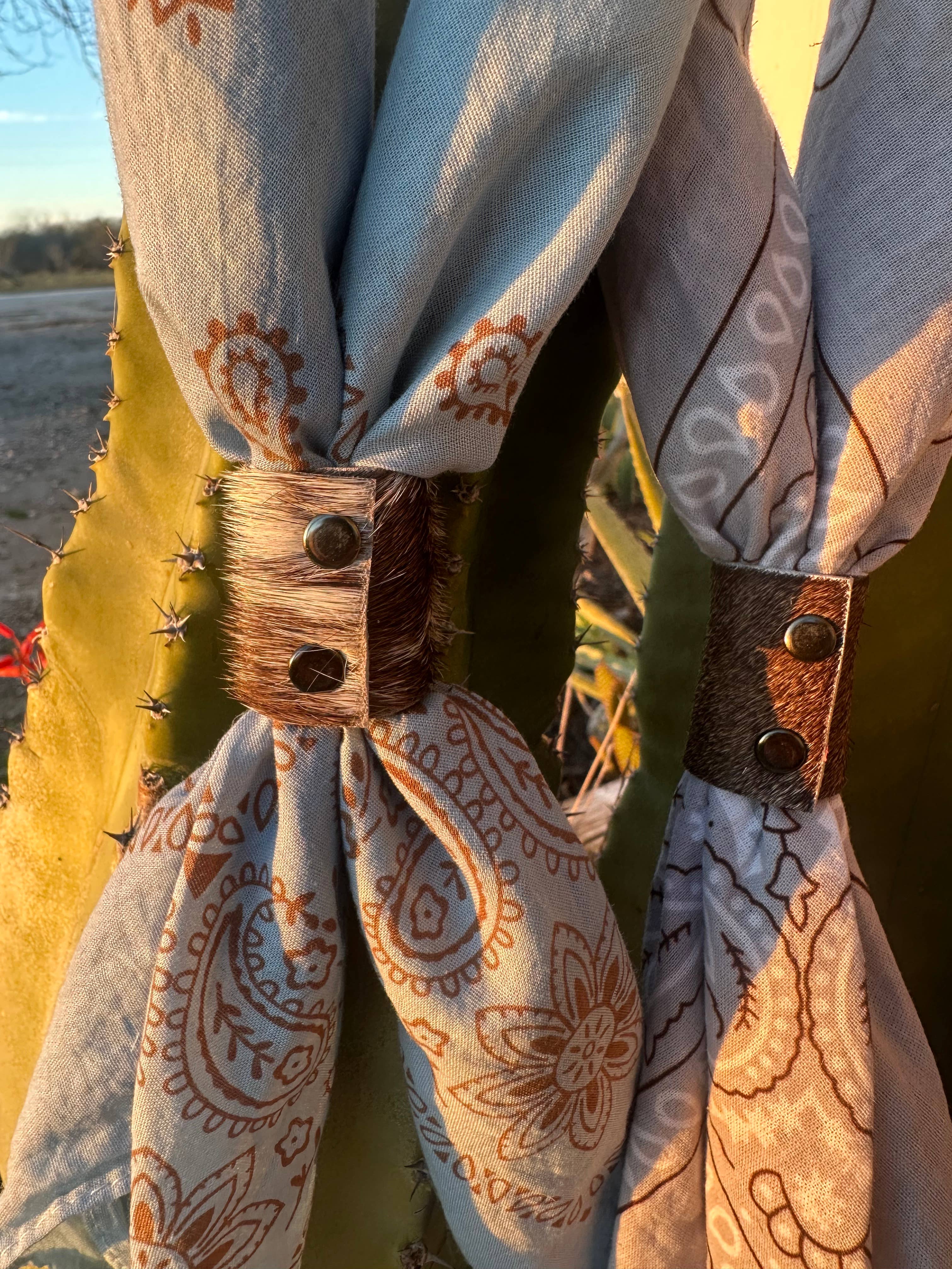 Cowhide Bandana Slides
