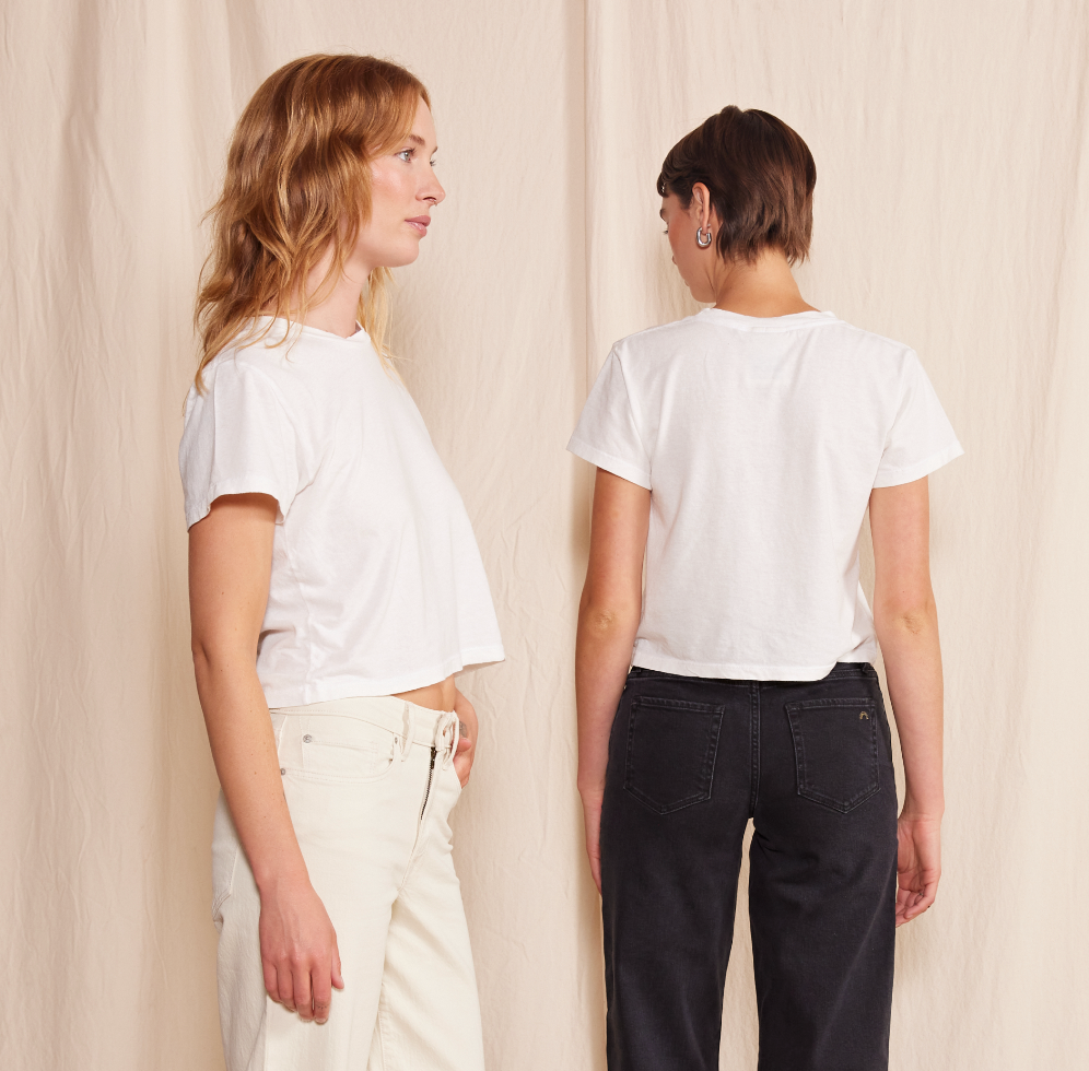 PB ESSENTIAL PIMA COTTON BOXY CROP TEE