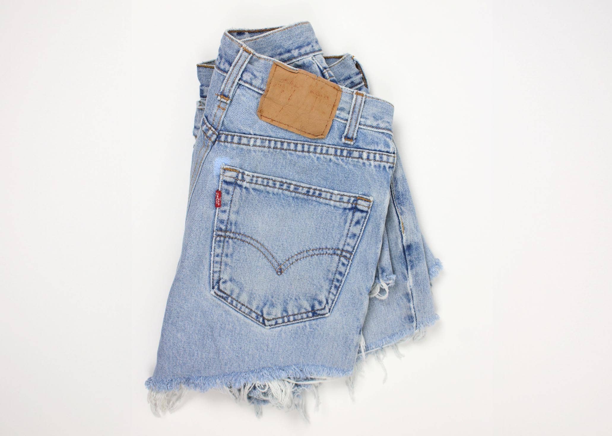 Low-Rise Upcycled Denim Shorts - Original