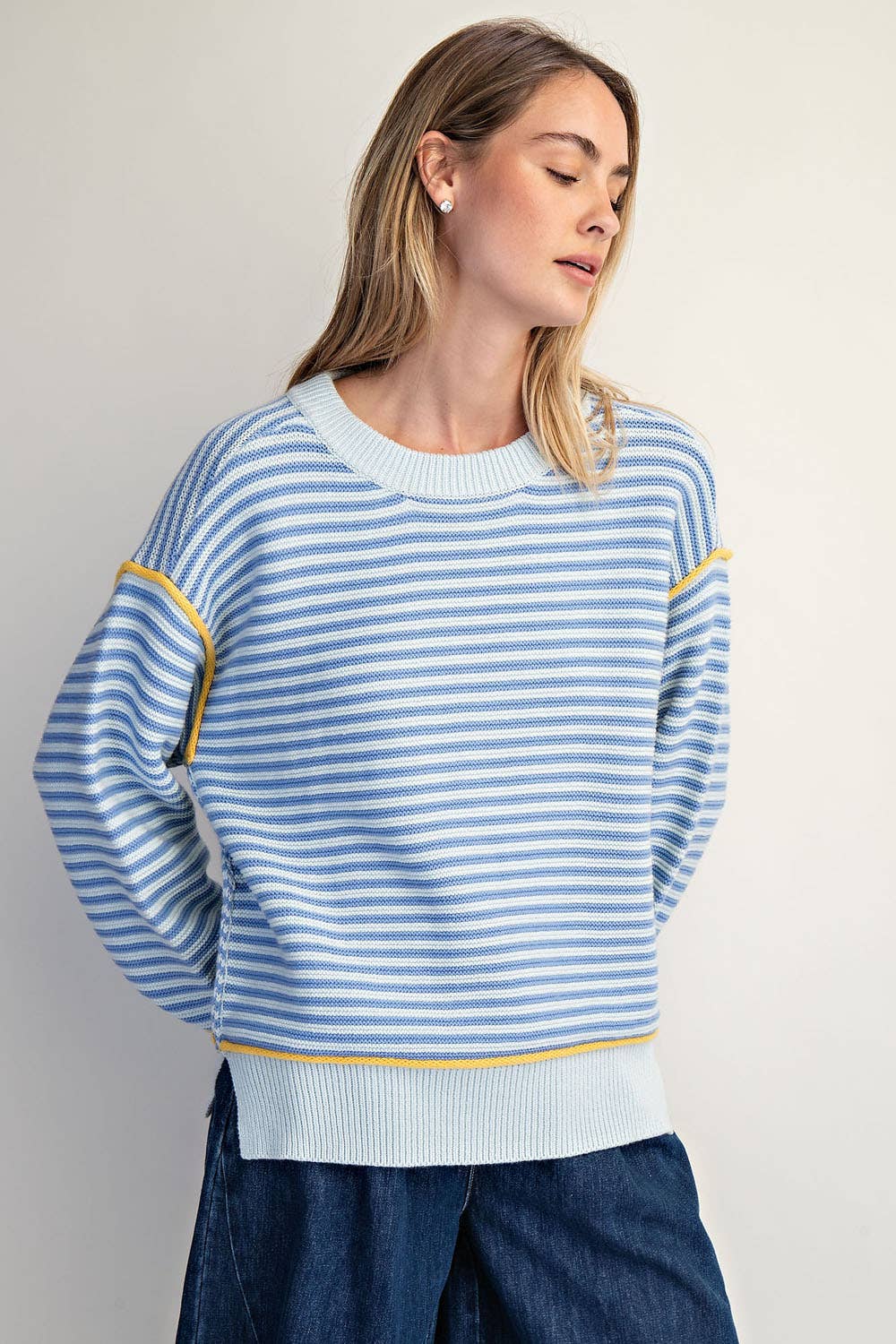 STRIPE PULLOVER OVERSIZE SWEATER