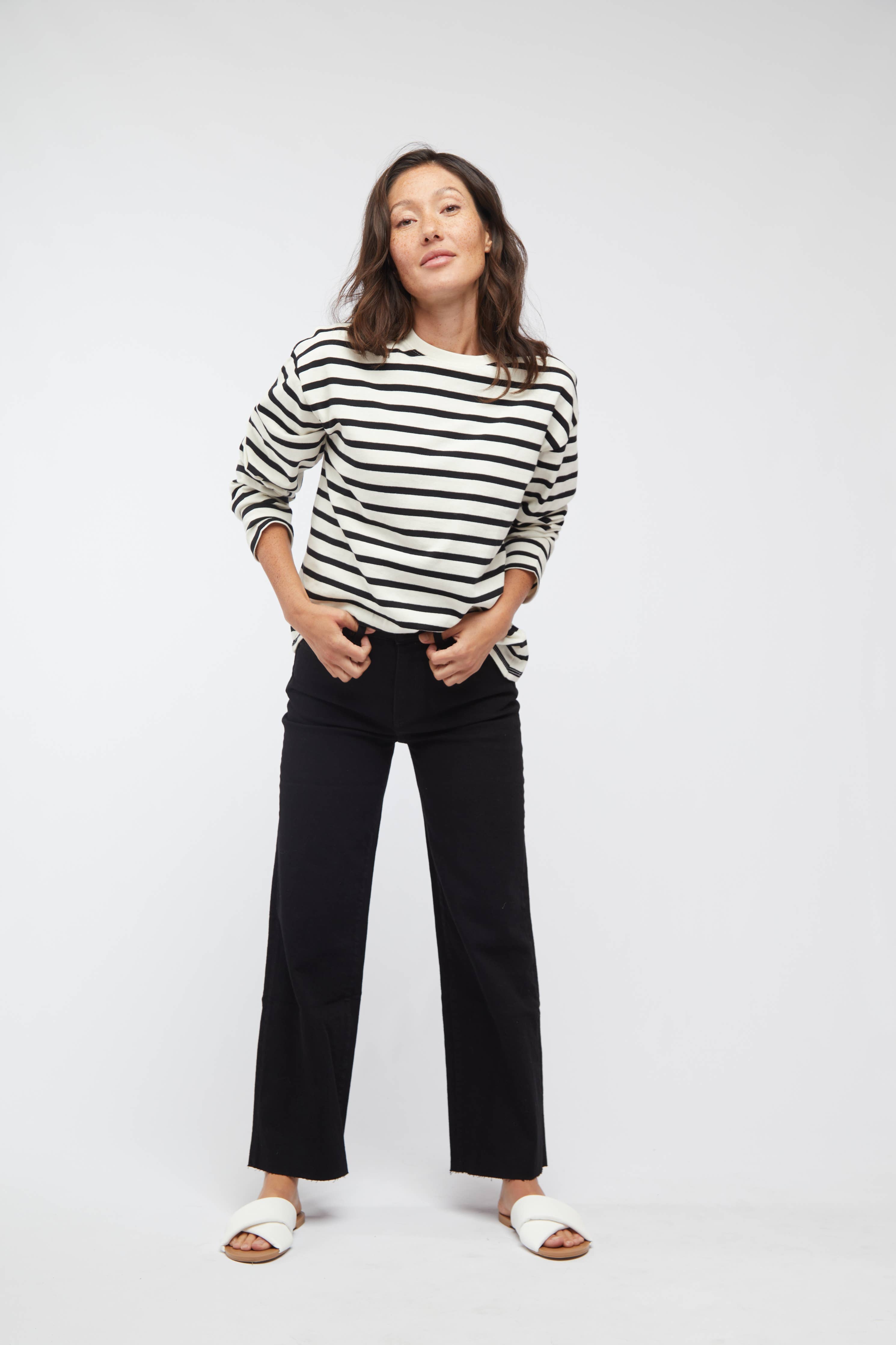 Aberdeen Ankle Crop High Rise Jean, Black