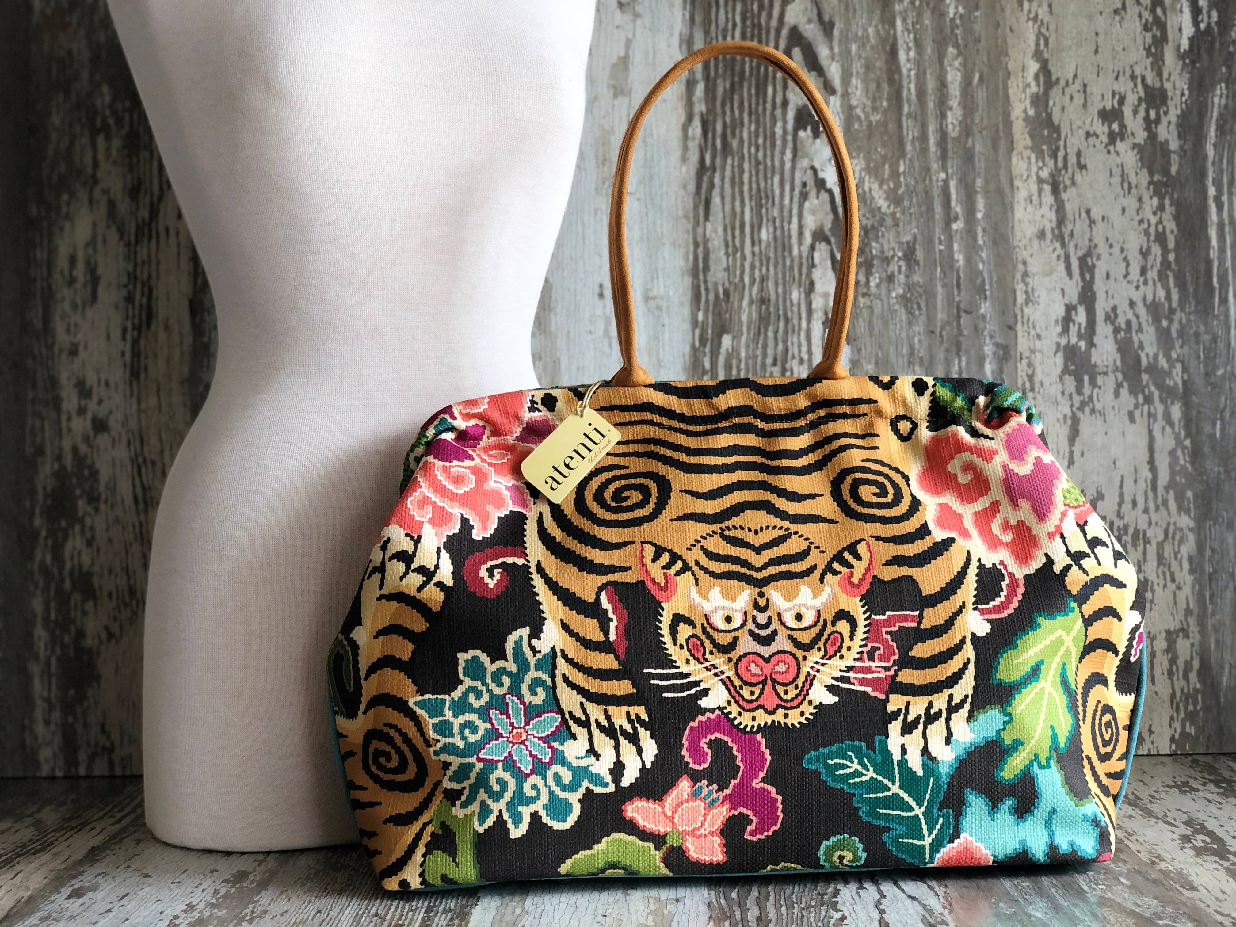 Le Tigre Pioneer Modern Tapestry Doctor Bag w/ Metal Frame