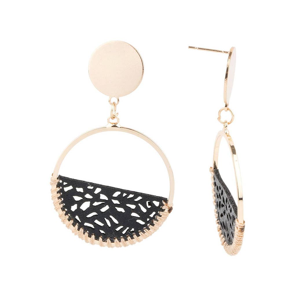 Sweet Caroline Leather Hoop Earring