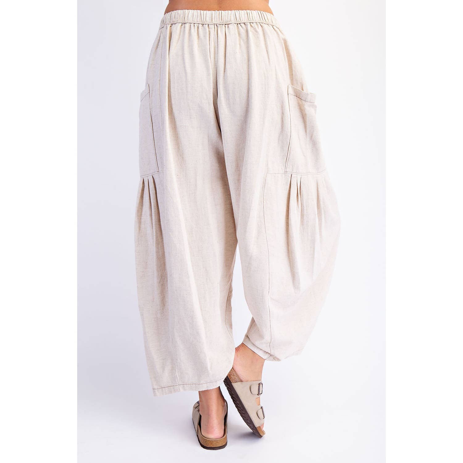 WIDE LEG PANTS: Natural Straw