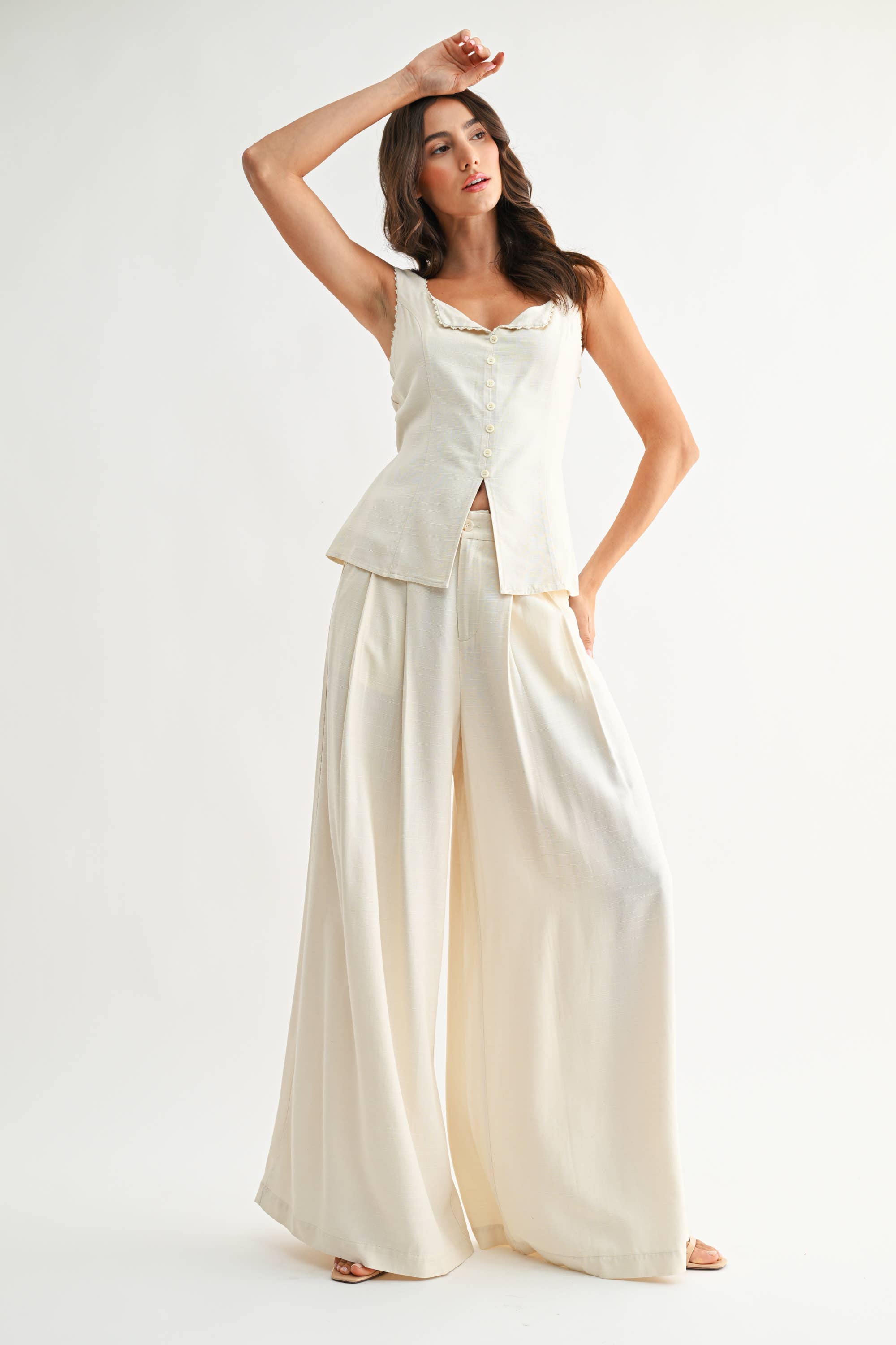 CJP26785 Wide-Leg Pleated Trousers