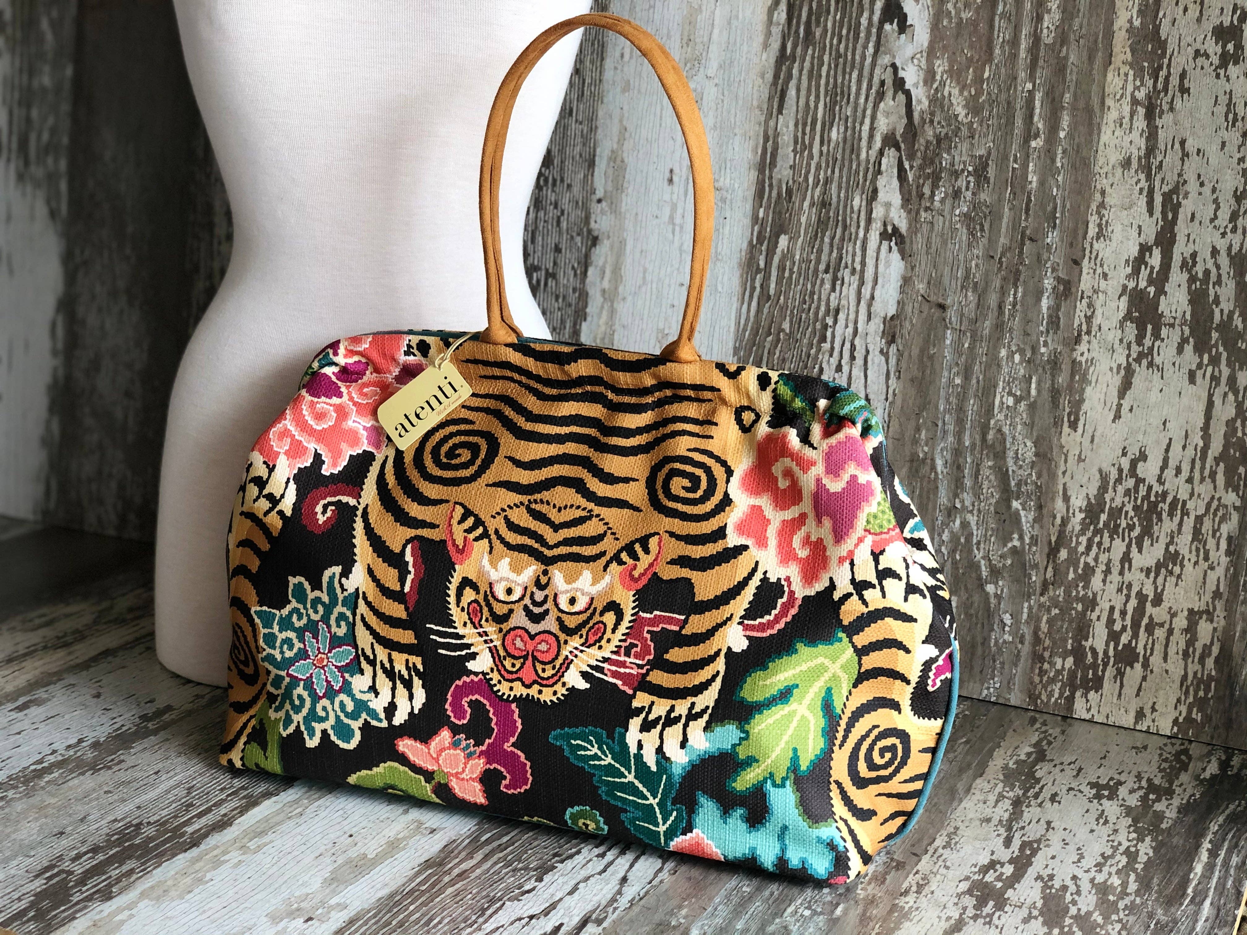 Le Tigre Pioneer Modern Tapestry Doctor Bag w/ Metal Frame