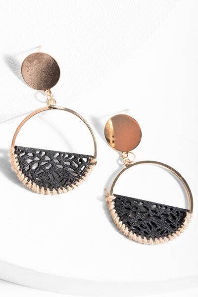 Sweet Caroline Leather Hoop Earring
