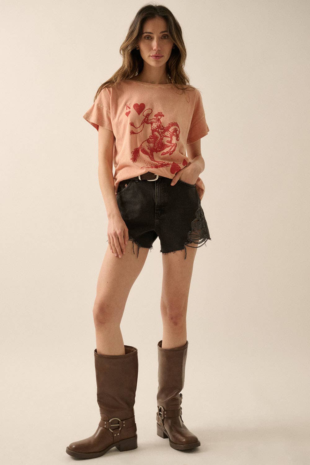 Cowboy King of Hearts Vintage-Wash Graphic Tee