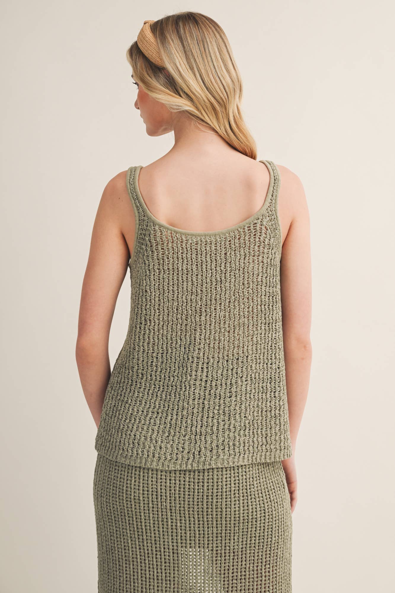 Crochet-Style Two-Piece Set - Dried Herb