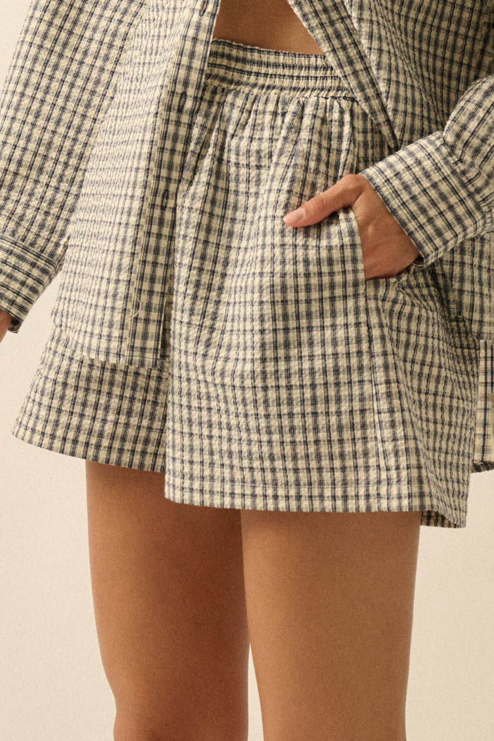 Plaid Textured Seersucker Set