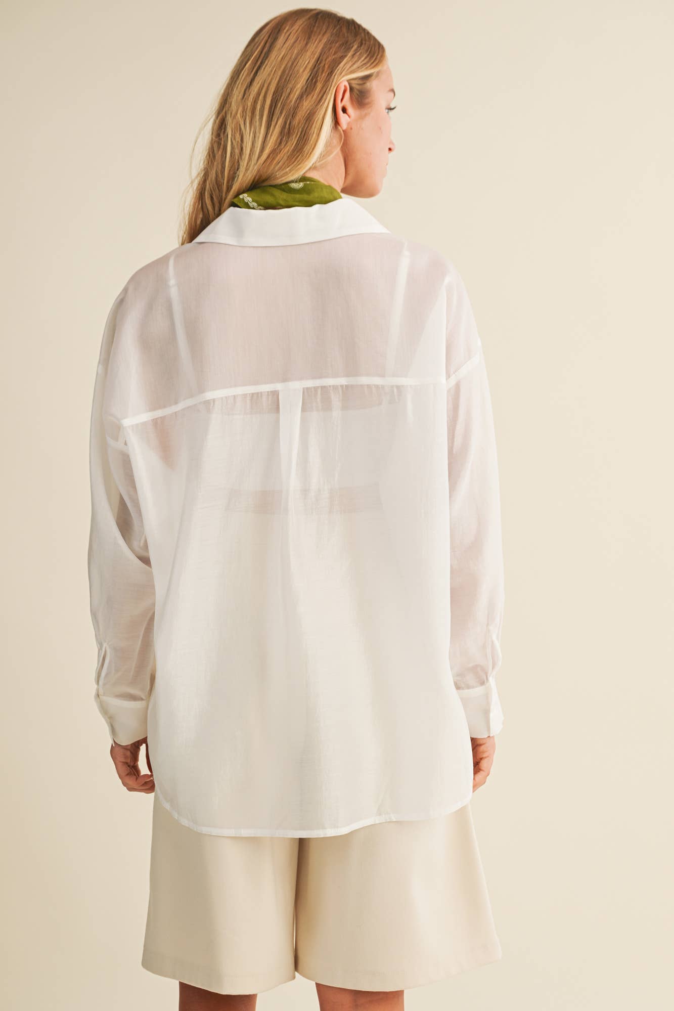 SHEER SHIRT WITH CARGO POCKET