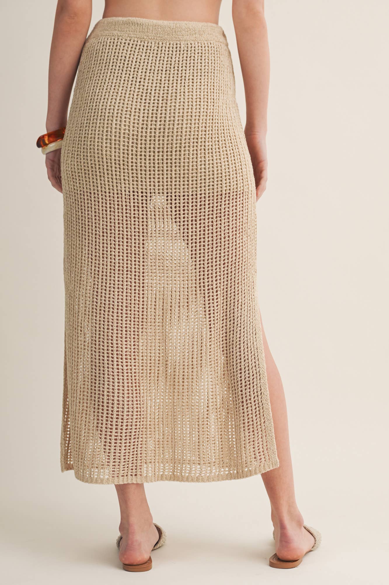 Crochet-Style Two-Piece Set - Wheat