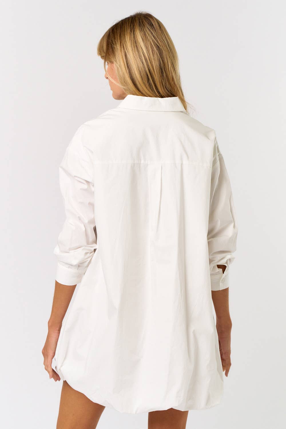 ILD5168 BUTTON DOWN SHIRT BUBBLE DRESS