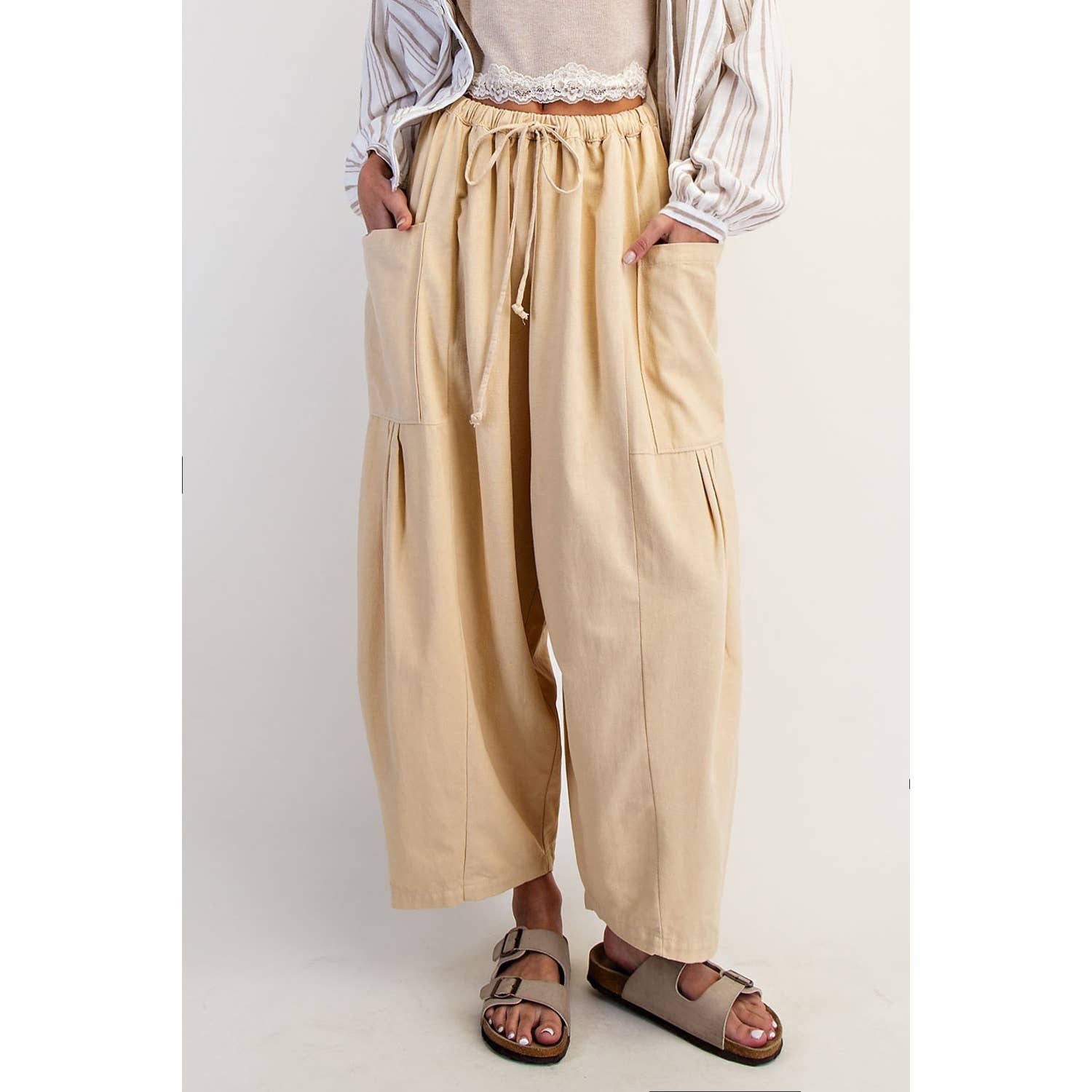 WIDE LEG PANTS: Lemongrass