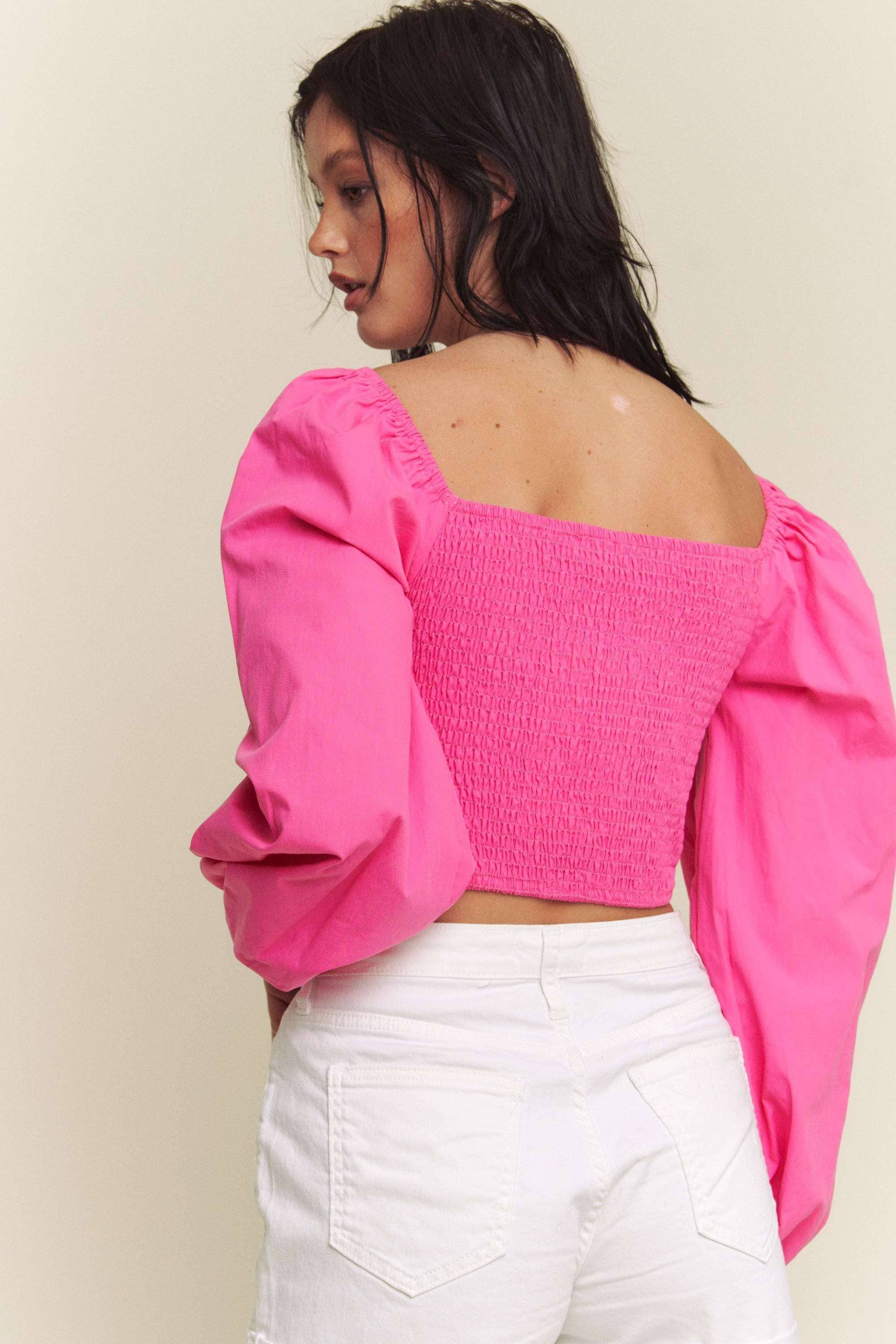 SMOKED LONG SLEEVE TOP