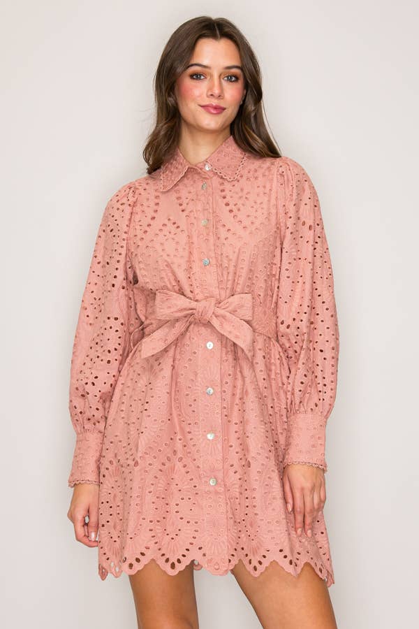 C7118-EYELET DRESS