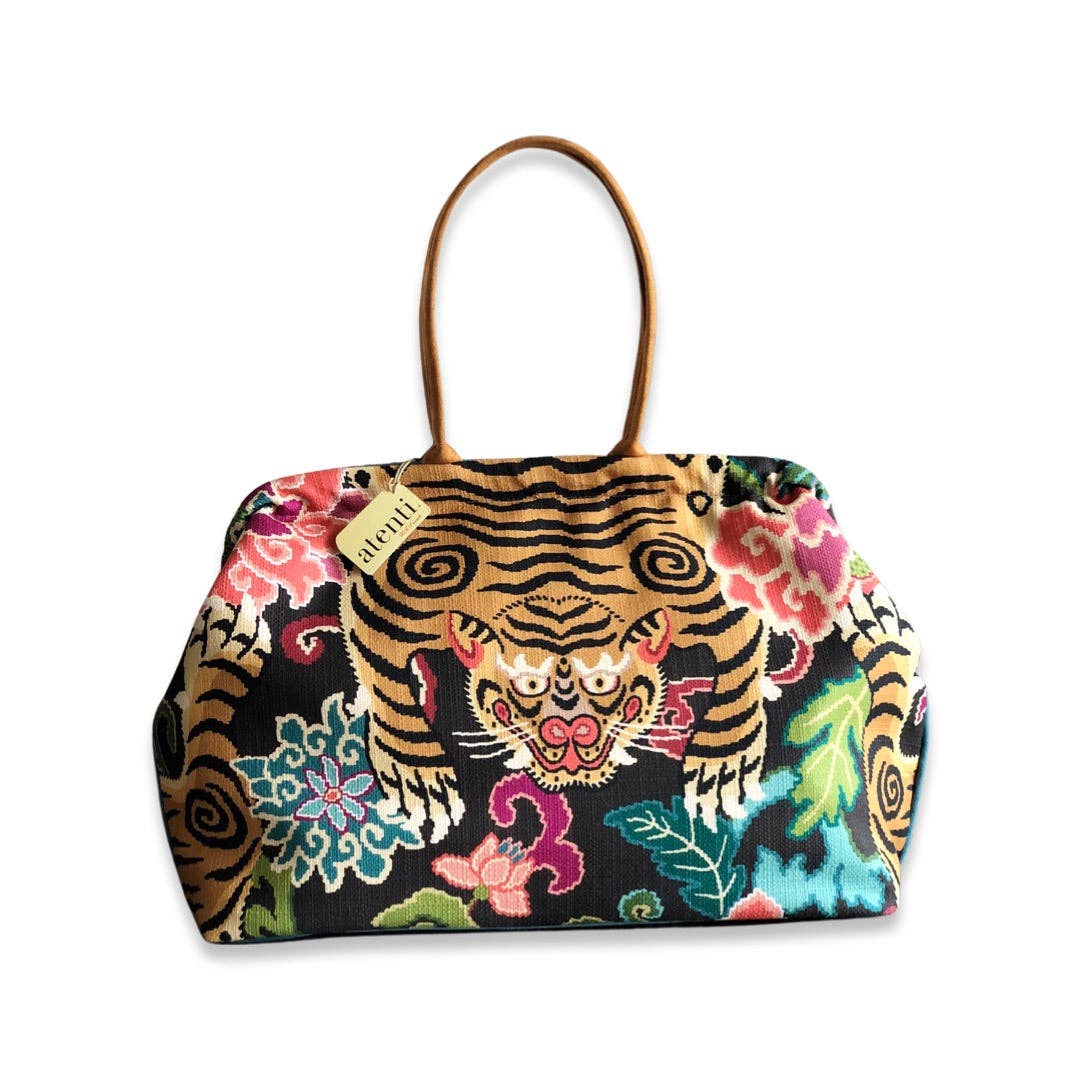Le Tigre Pioneer Modern Tapestry Doctor Bag w/ Metal Frame