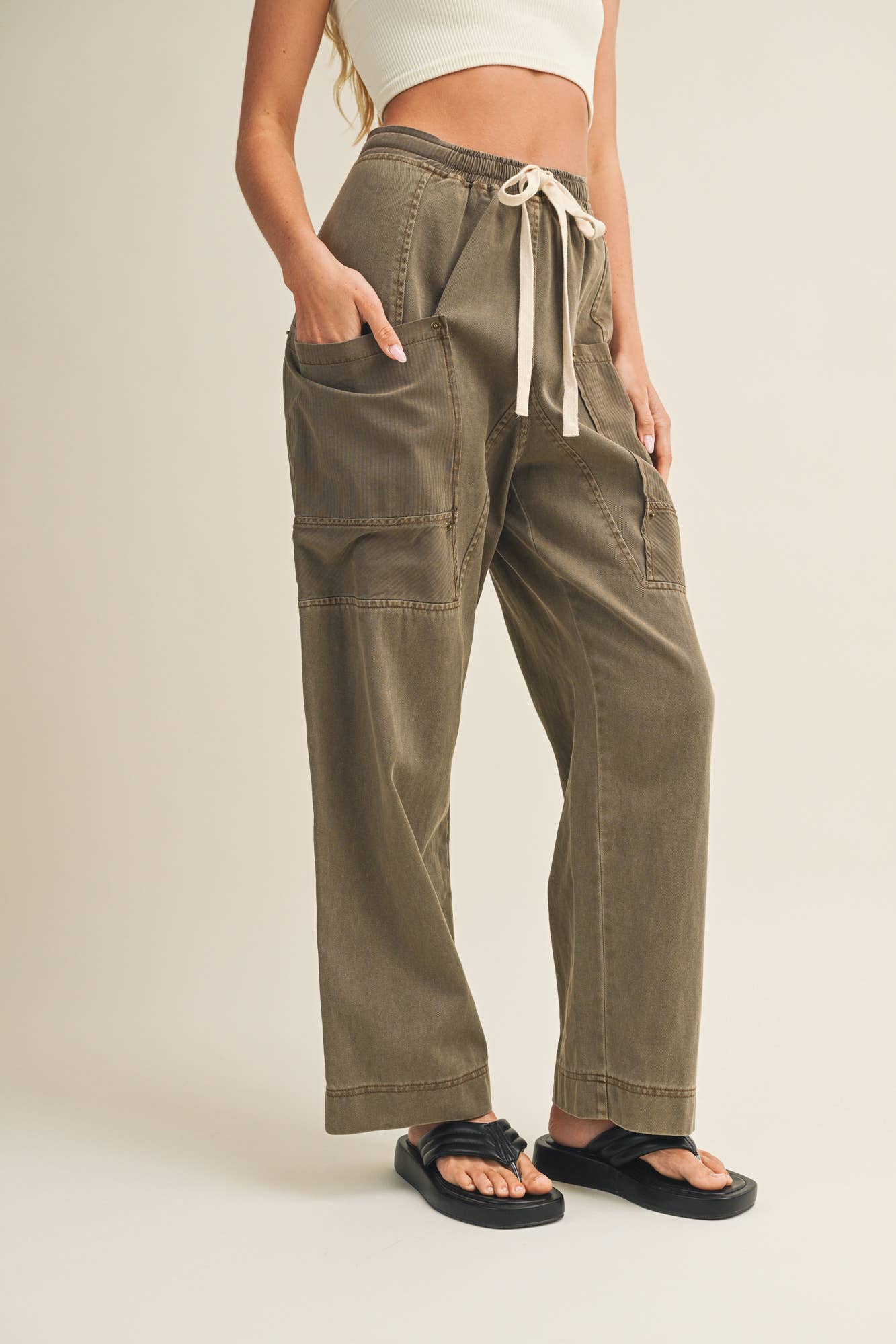 SIDE POCKET WIDE PANTS