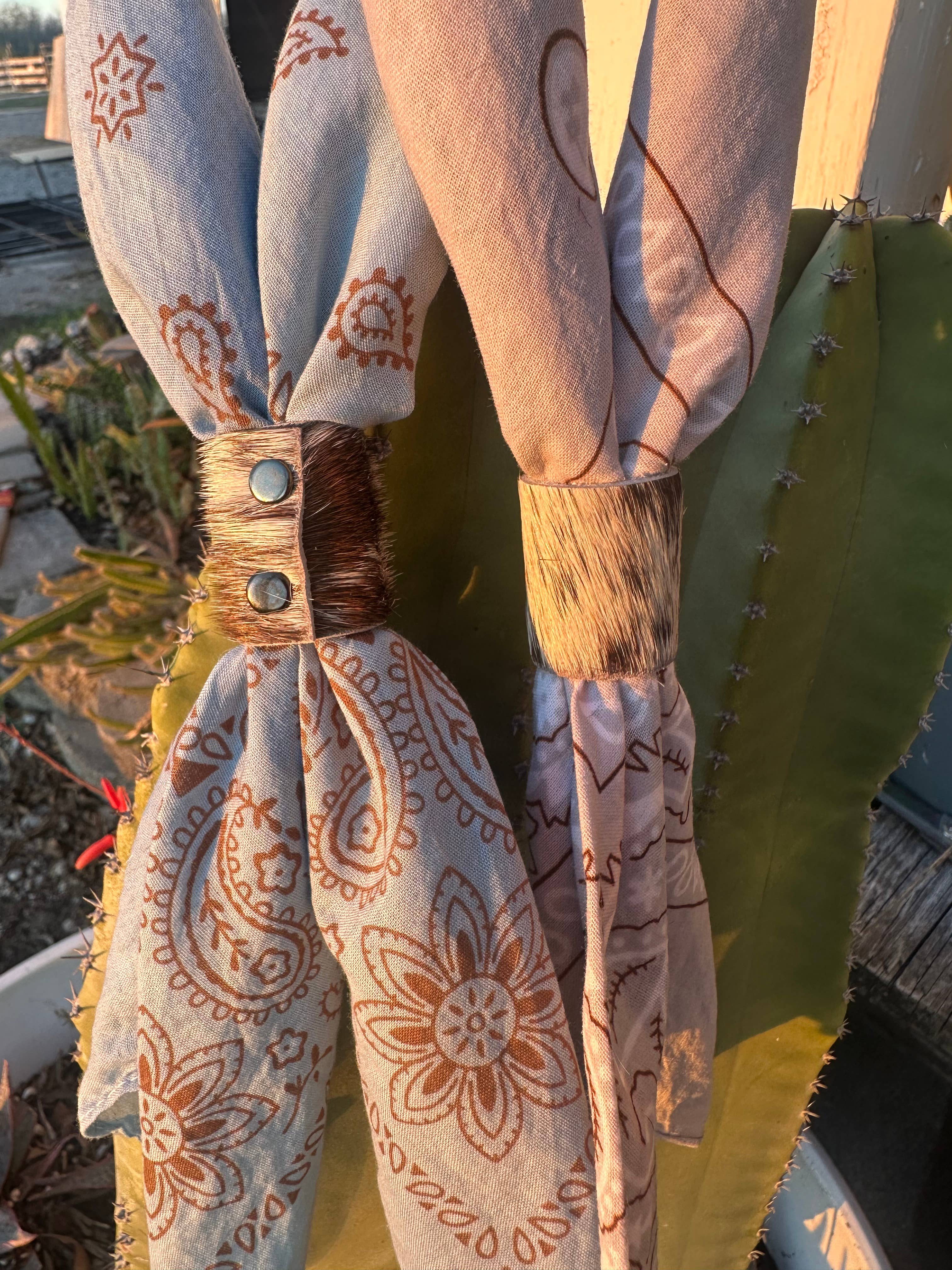 Cowhide Bandana Slides