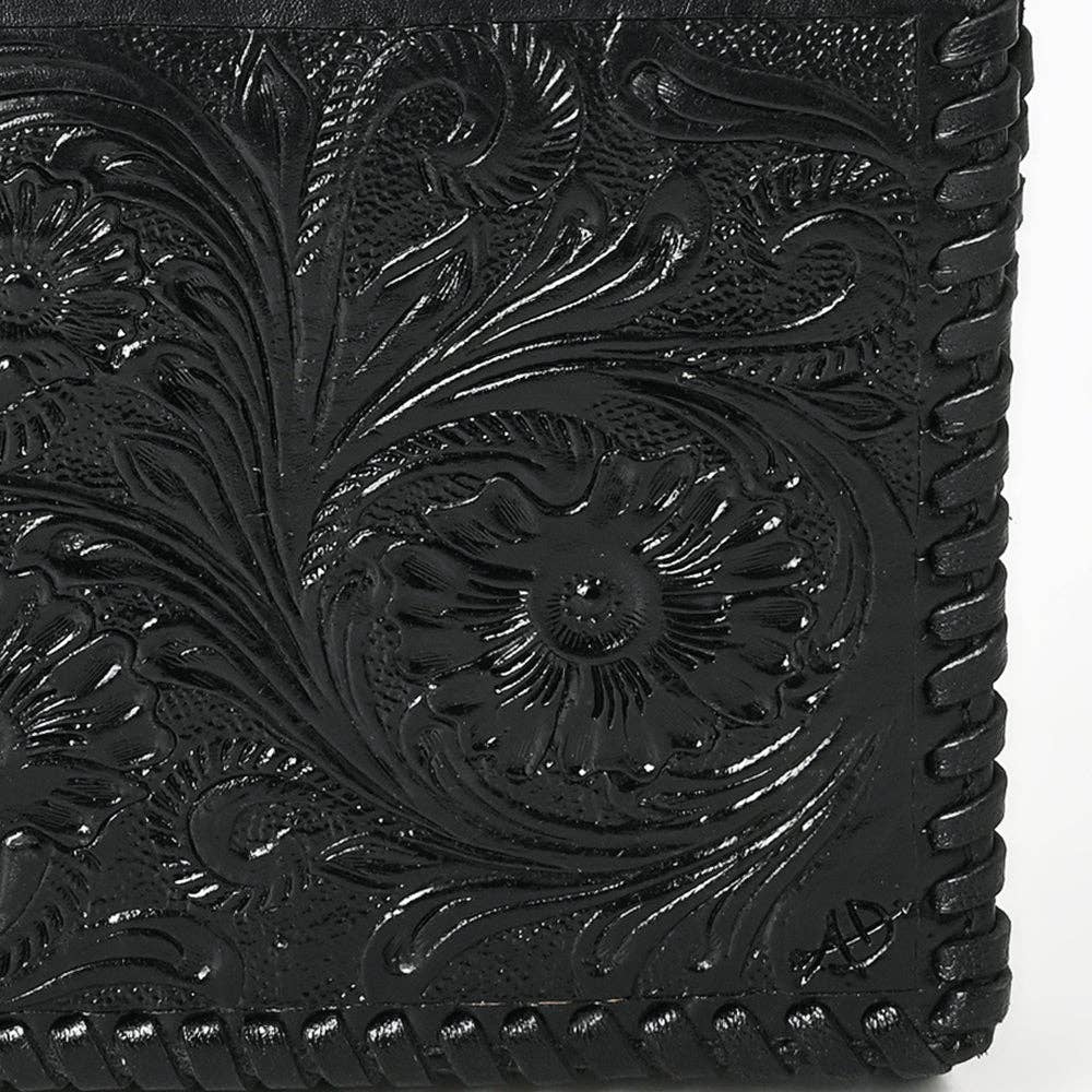ADBGZ867 Black Tooled Leather Crossbody with Chain Strap Western Crossbody Evening Bag | American Darling