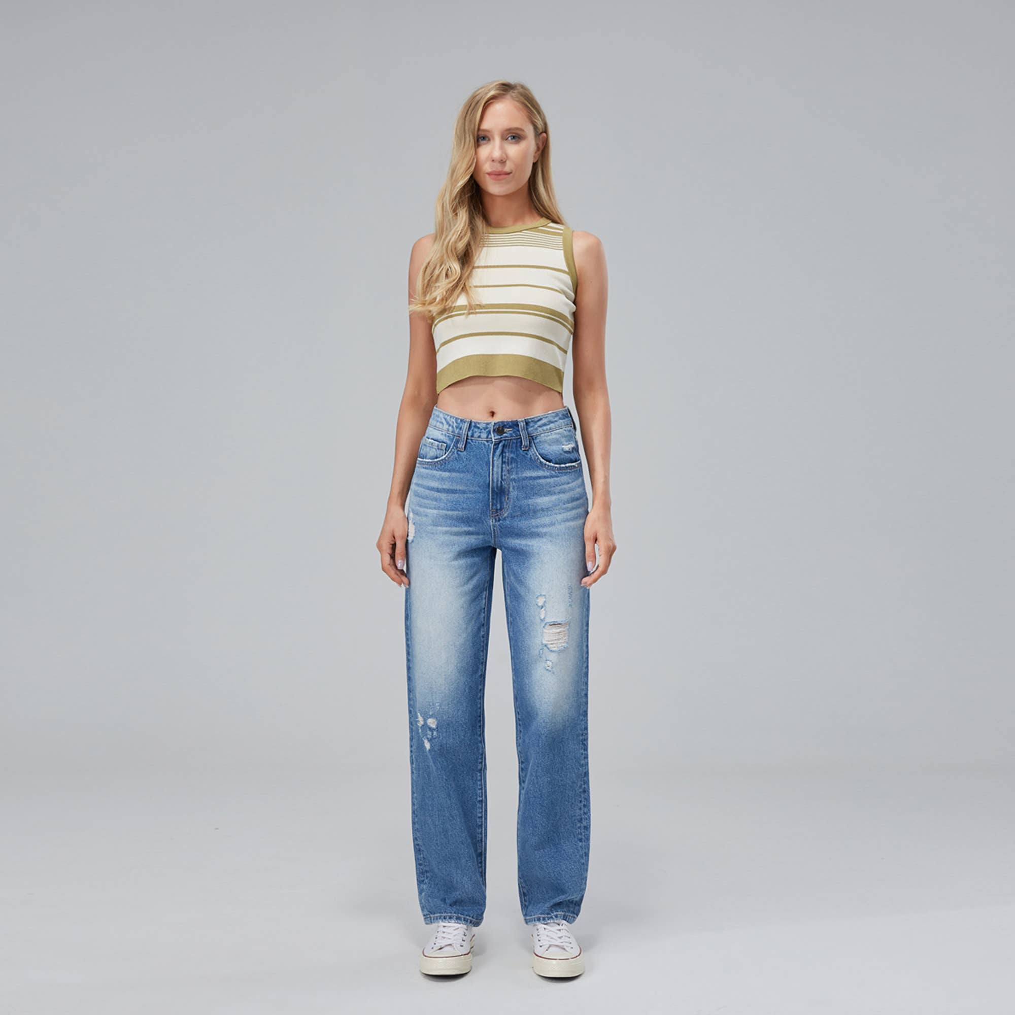 SUPER HIGH RISE RELAXED STRAIGHT JEANS