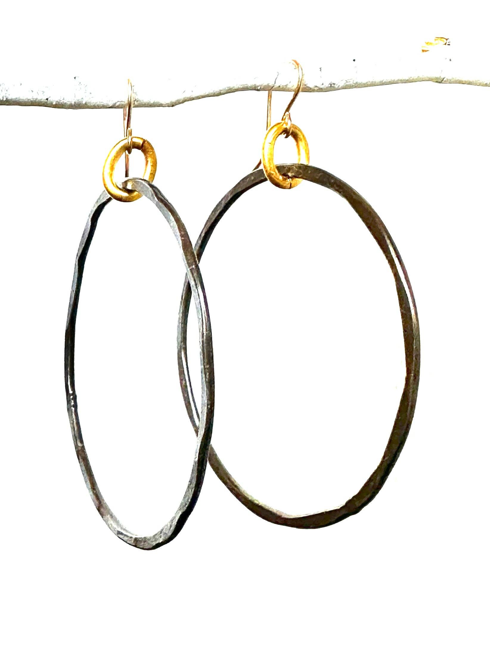 Large hammered Hoops-Cvlgh-Best Seller: Silver/gold