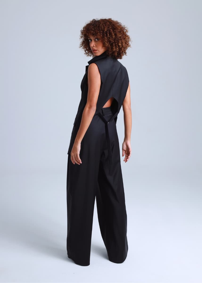 Liza Suit Wide-leg Black Virgin Wool Pants
