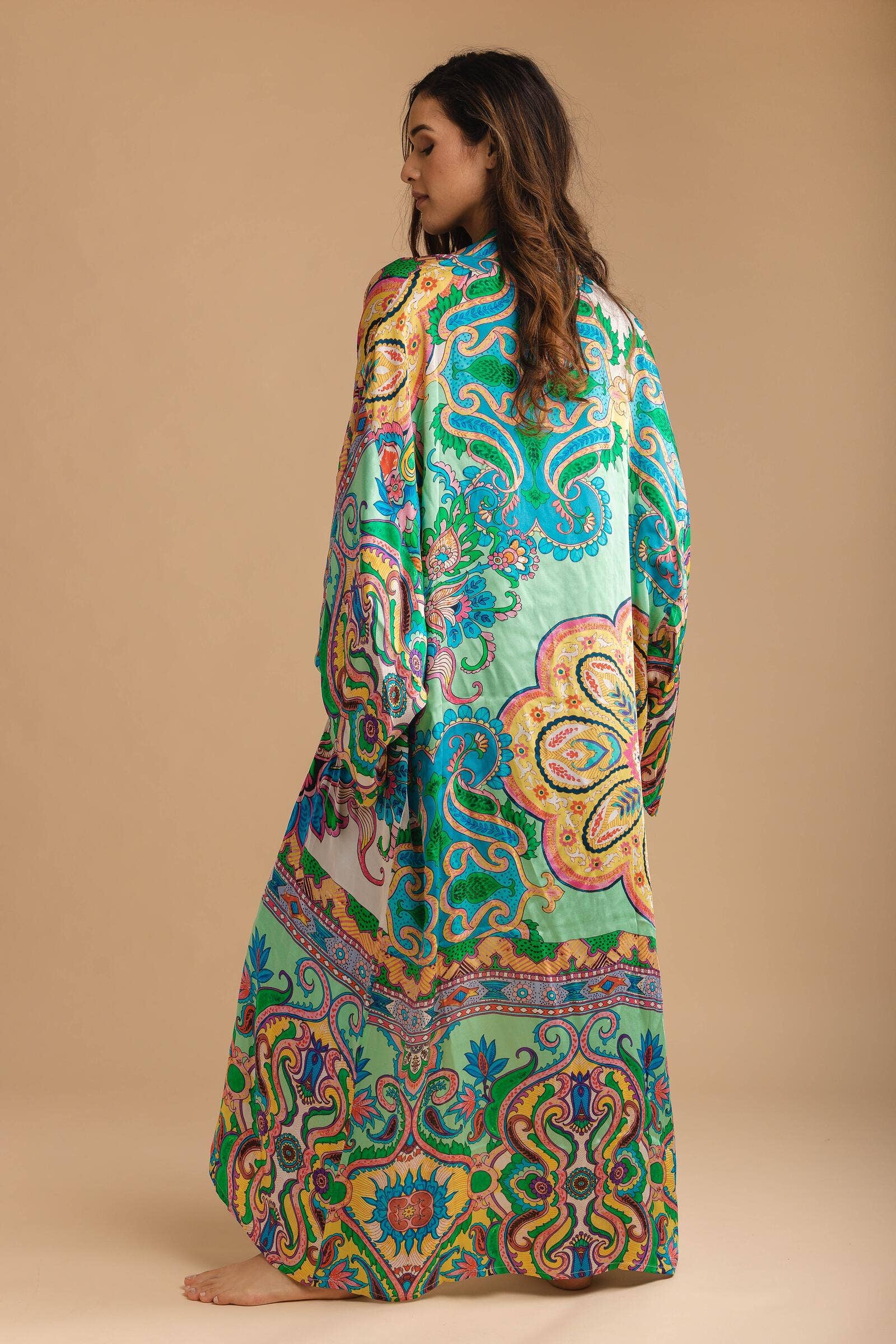 Paisley Mixed Print Kimono Long