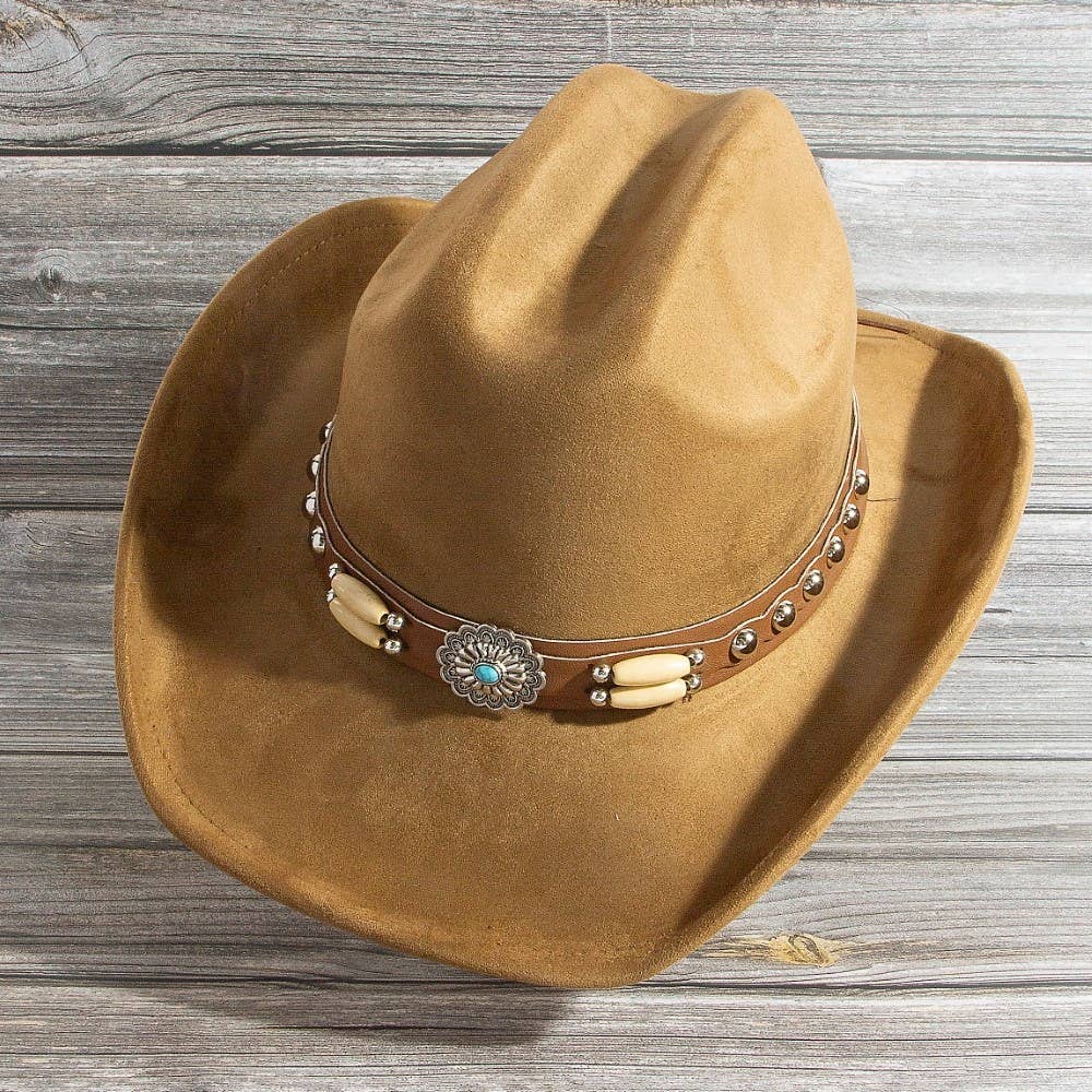 Western Concho Belt Strap Cowboy Hat