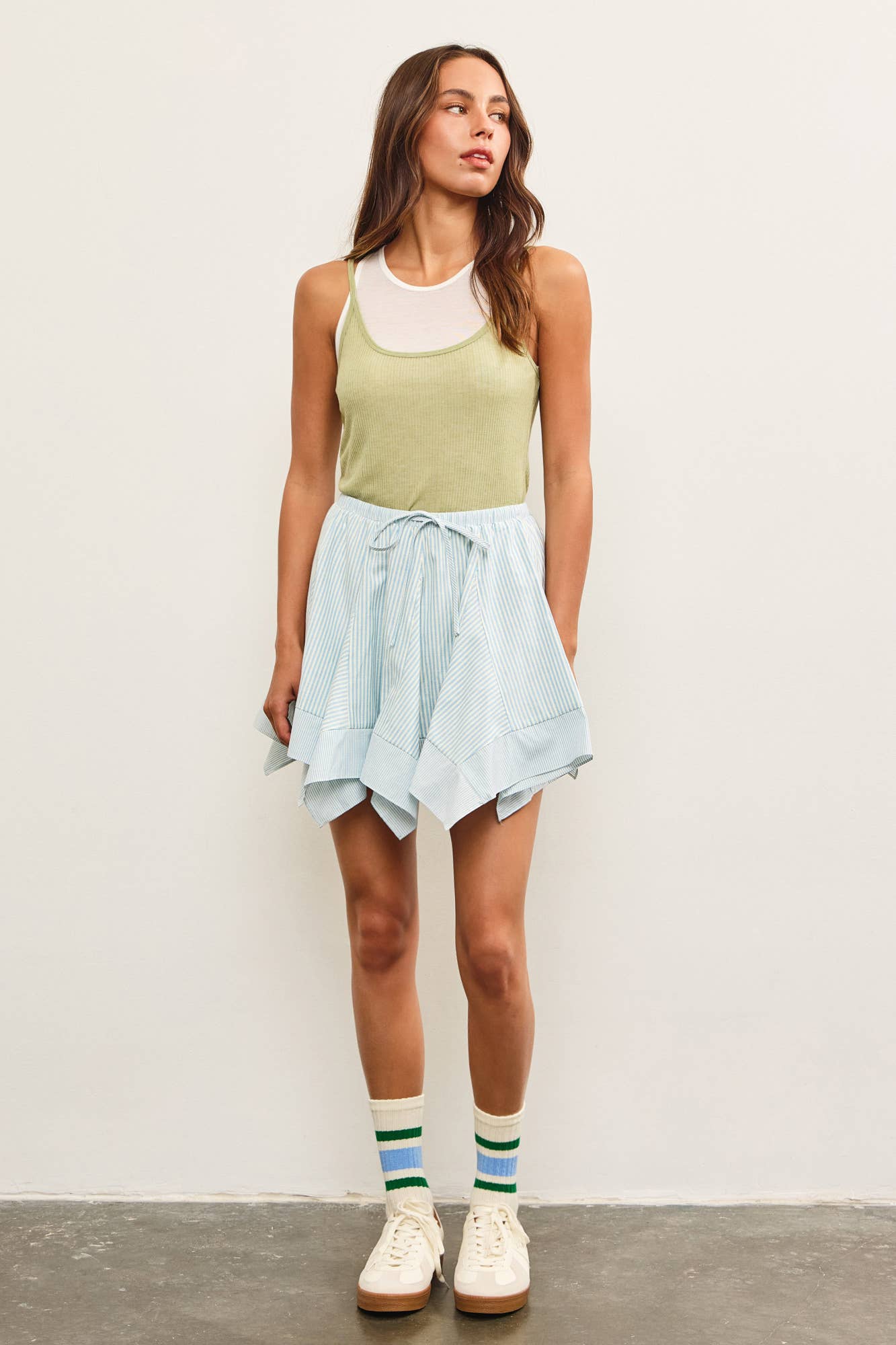 DOUBLE LAYER SLEEVELESS TOP - MATCHA