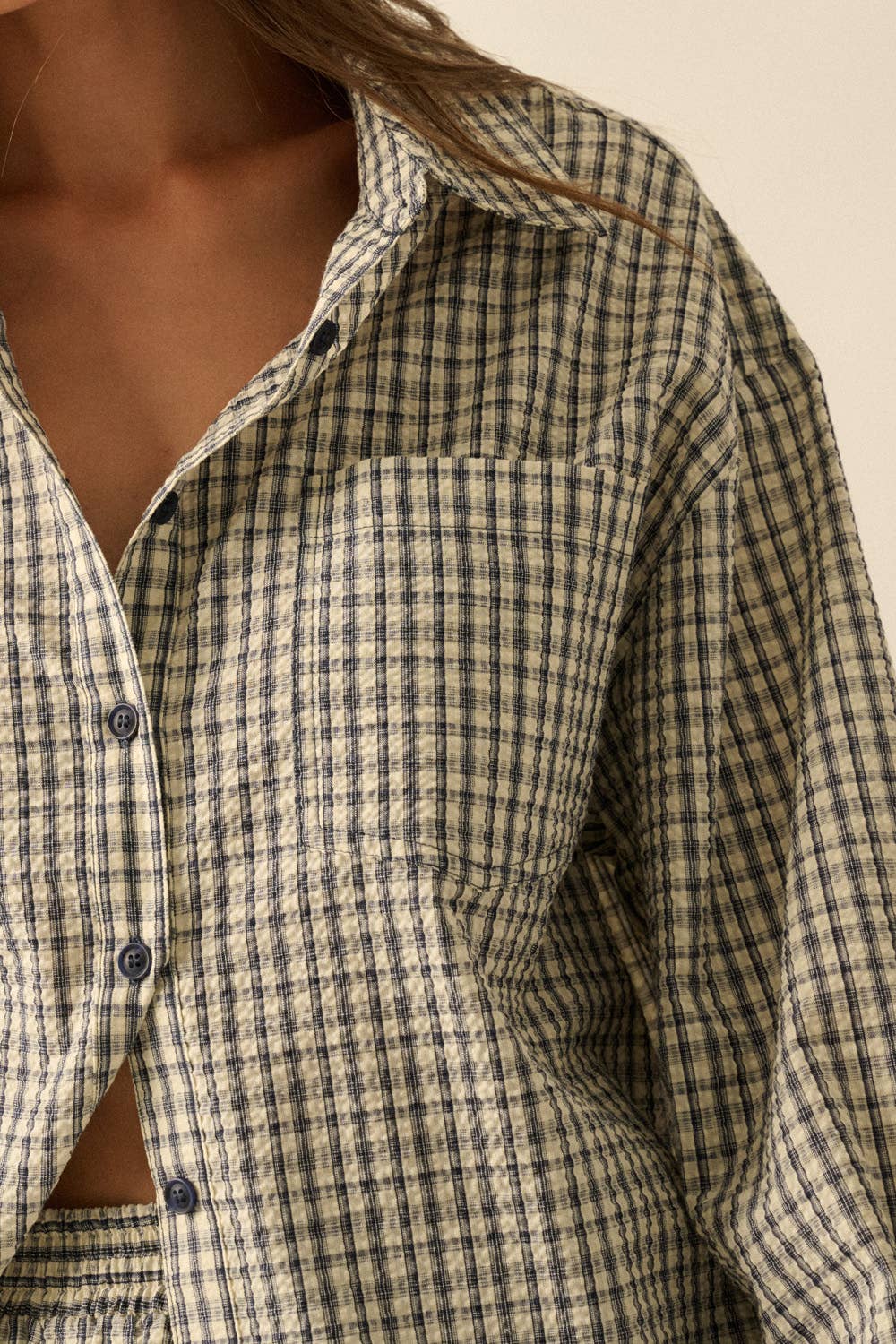 Plaid Textured Seersucker Set