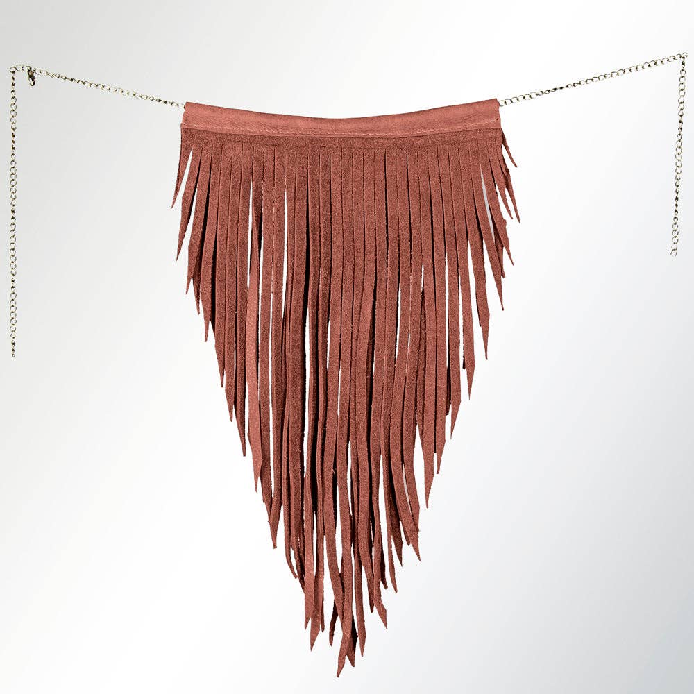 ADJW102 Western Fringe Chain Accessory - Genuine suede Statement Piece