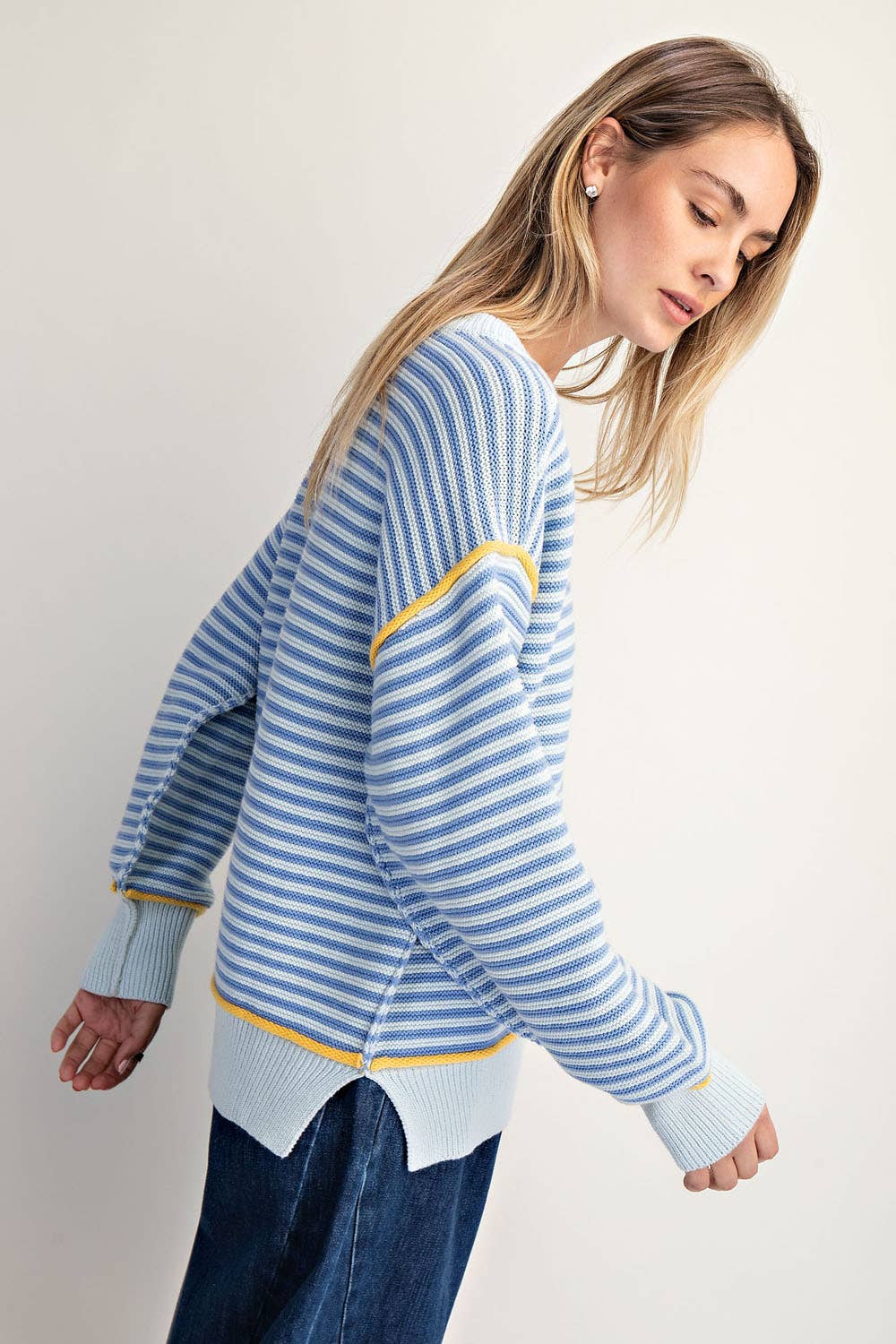 STRIPE PULLOVER OVERSIZE SWEATER