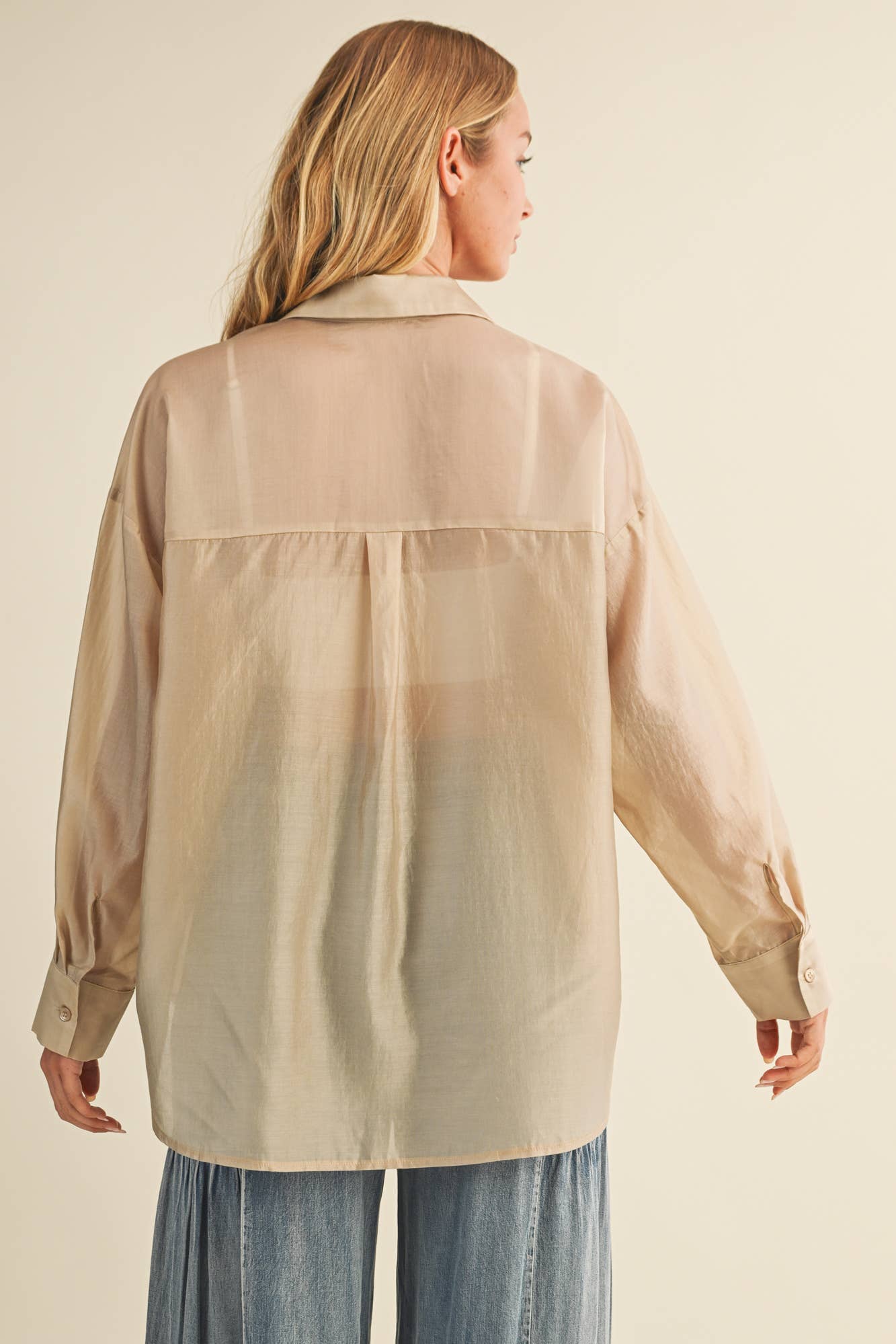 SHEER SHIRT WITH CARGO POCKET