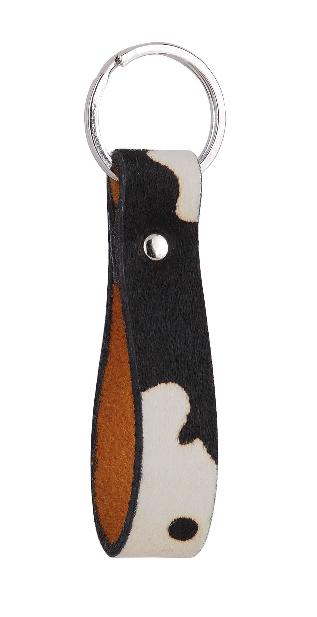 Cow Print Calf Hair Keychain