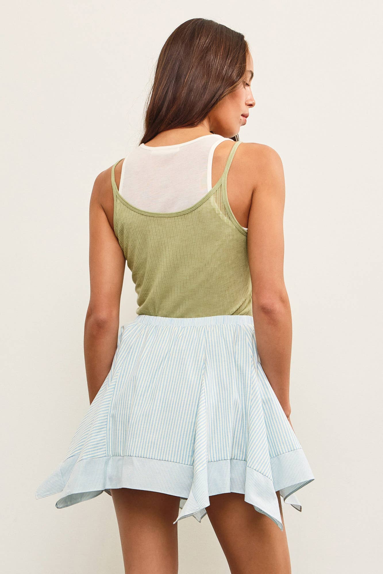 DOUBLE LAYER SLEEVELESS TOP - MATCHA