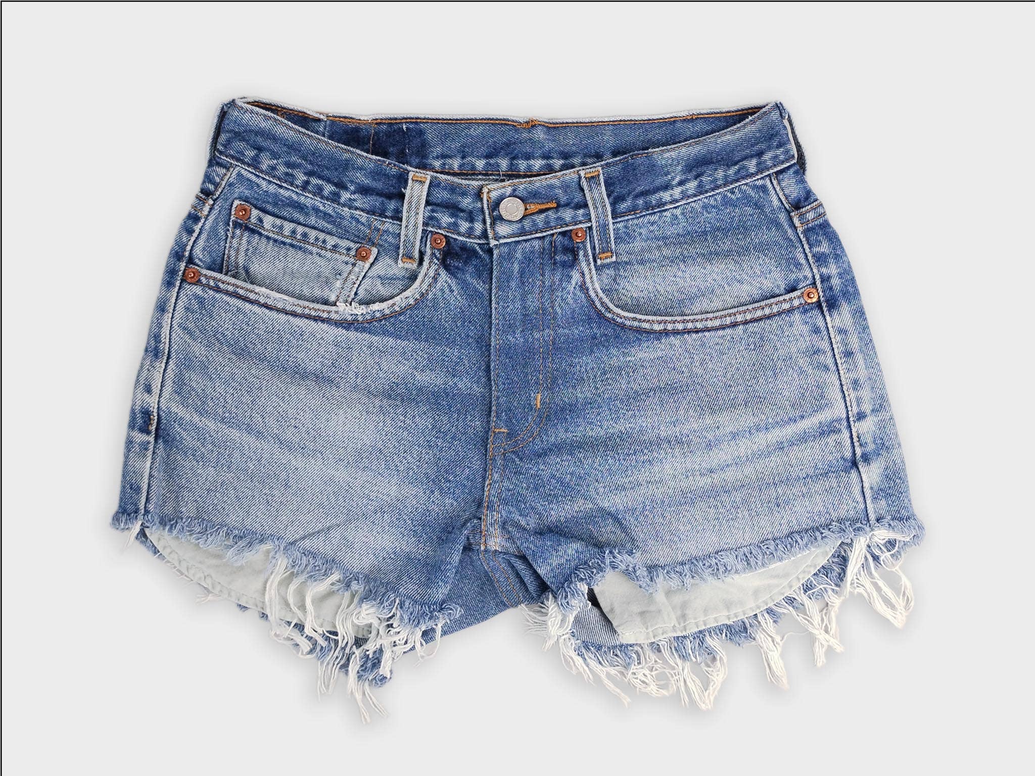 Low-Rise Upcycled Denim Shorts - Original