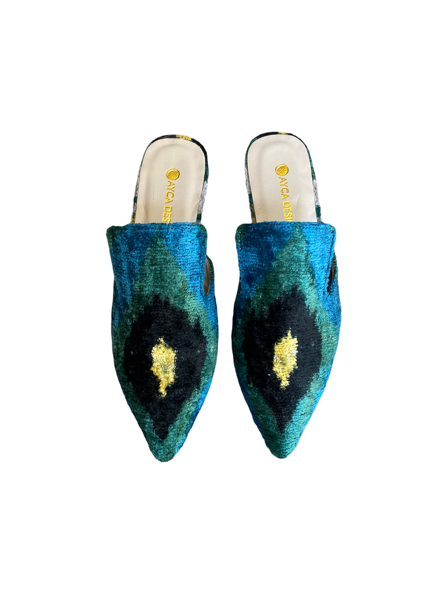 Silk Velvet Ikat Point Toe Slide