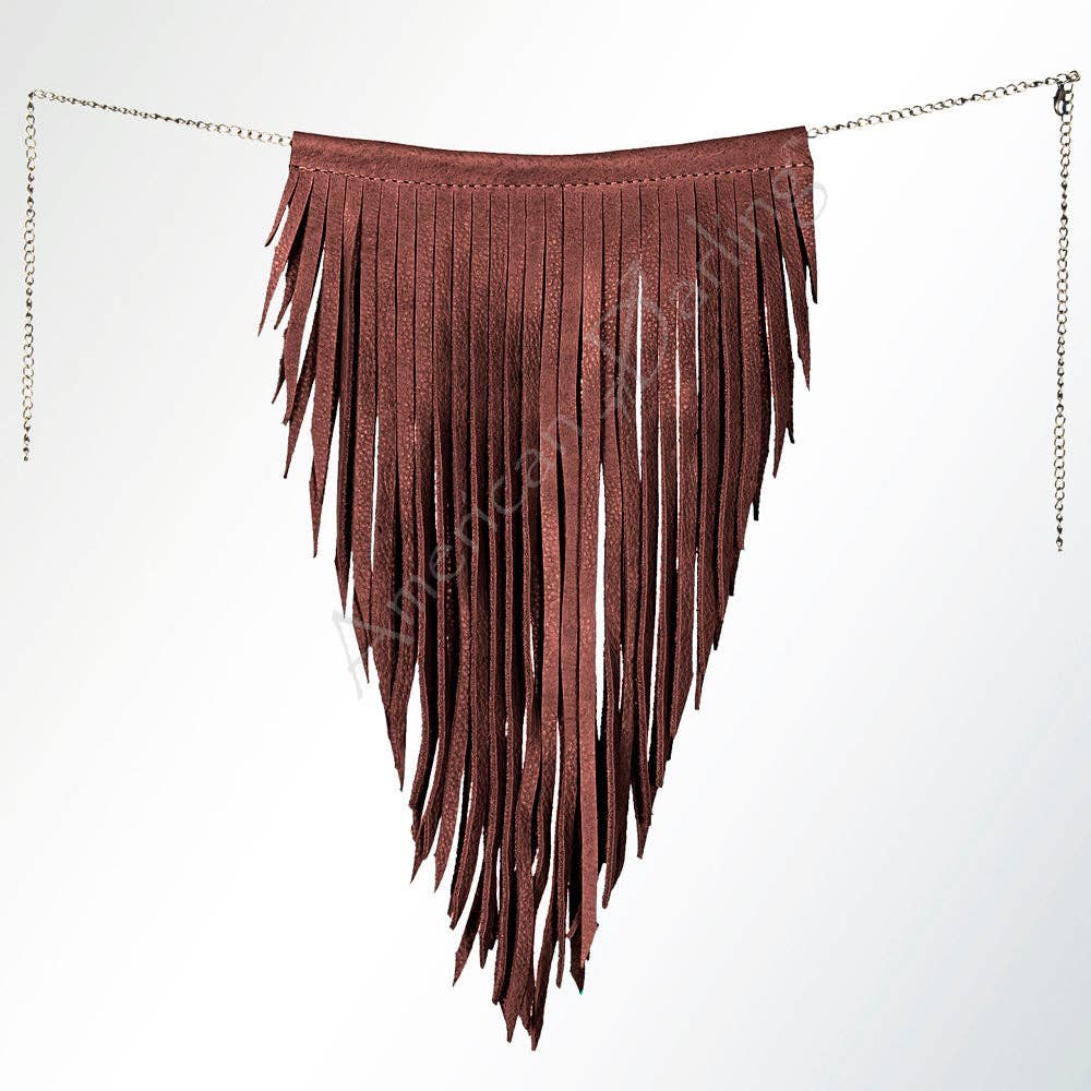 ADJW102 Western Fringe Chain Accessory - Genuine suede Statement Piece