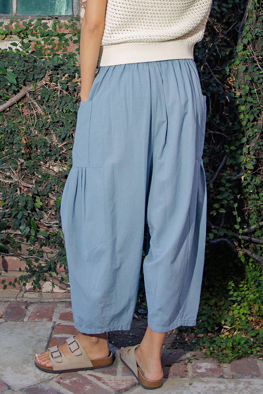 WIDE LEG PANTS: Spring Blue