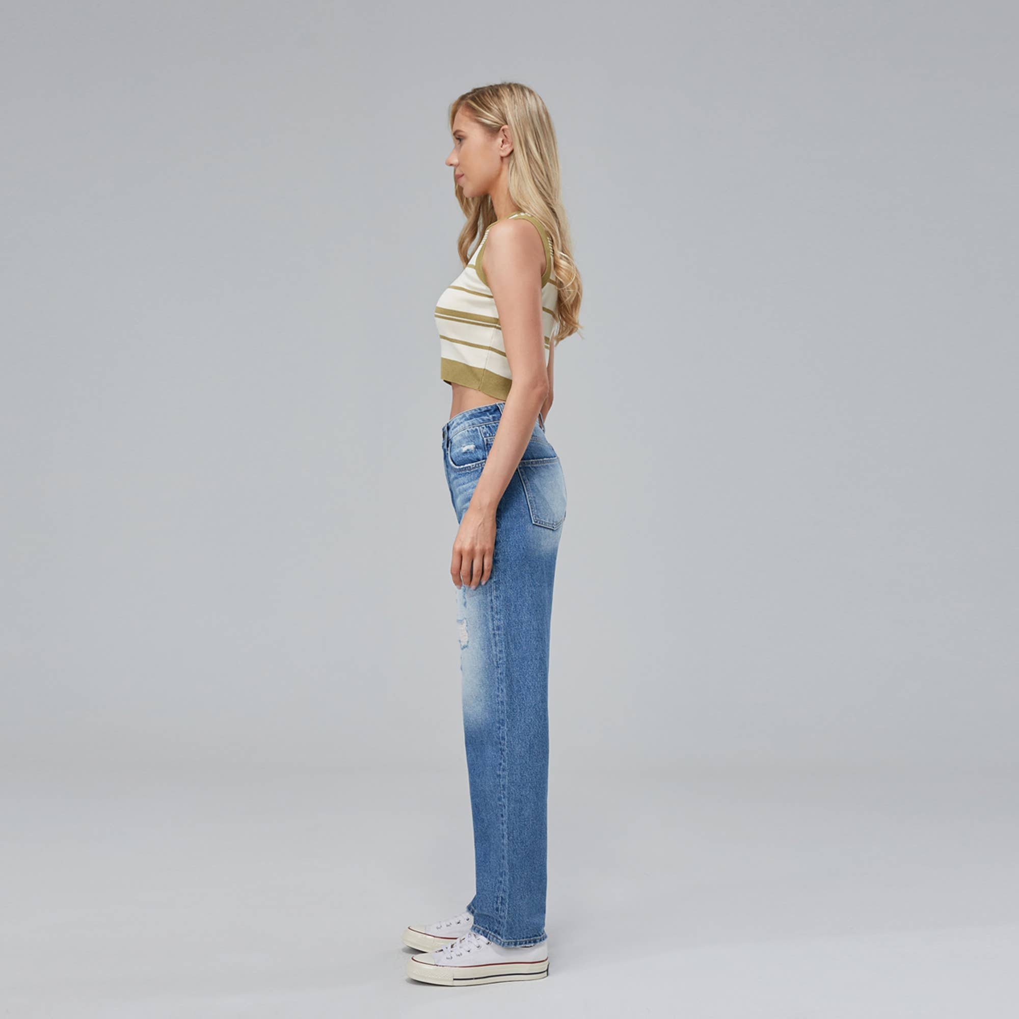 SUPER HIGH RISE RELAXED STRAIGHT JEANS